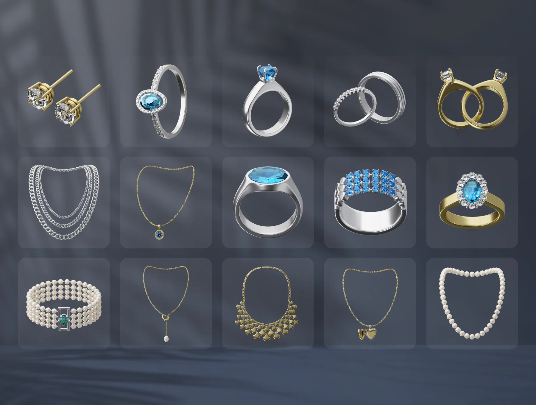 3D Jewelry Icon Set 8
