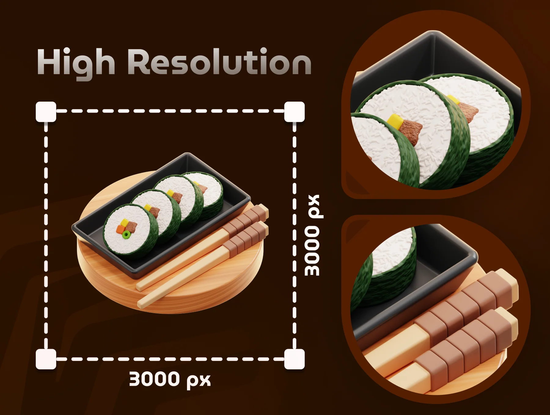Korean Food 3D Icon Set 4