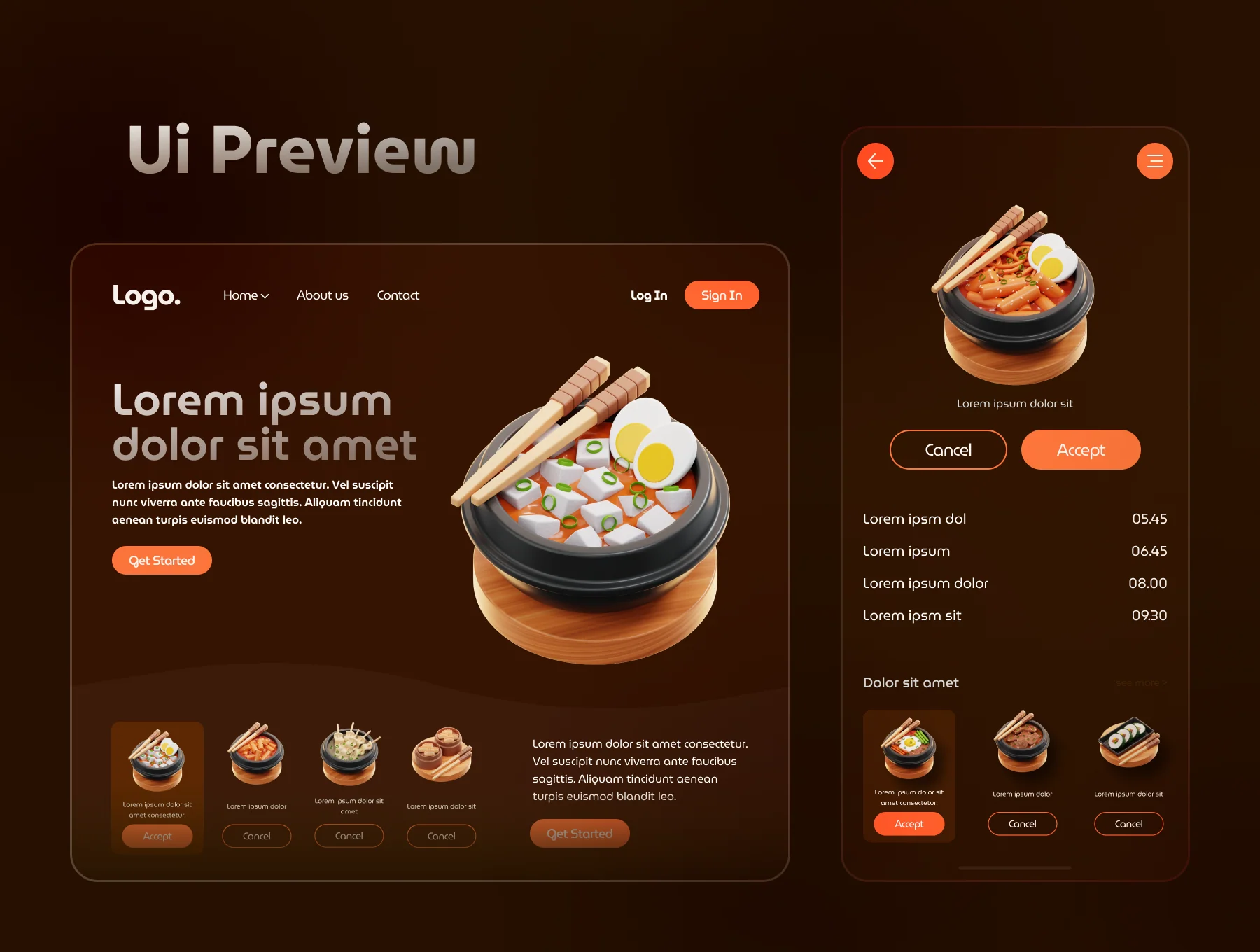 Korean Food 3D Icon Set 5