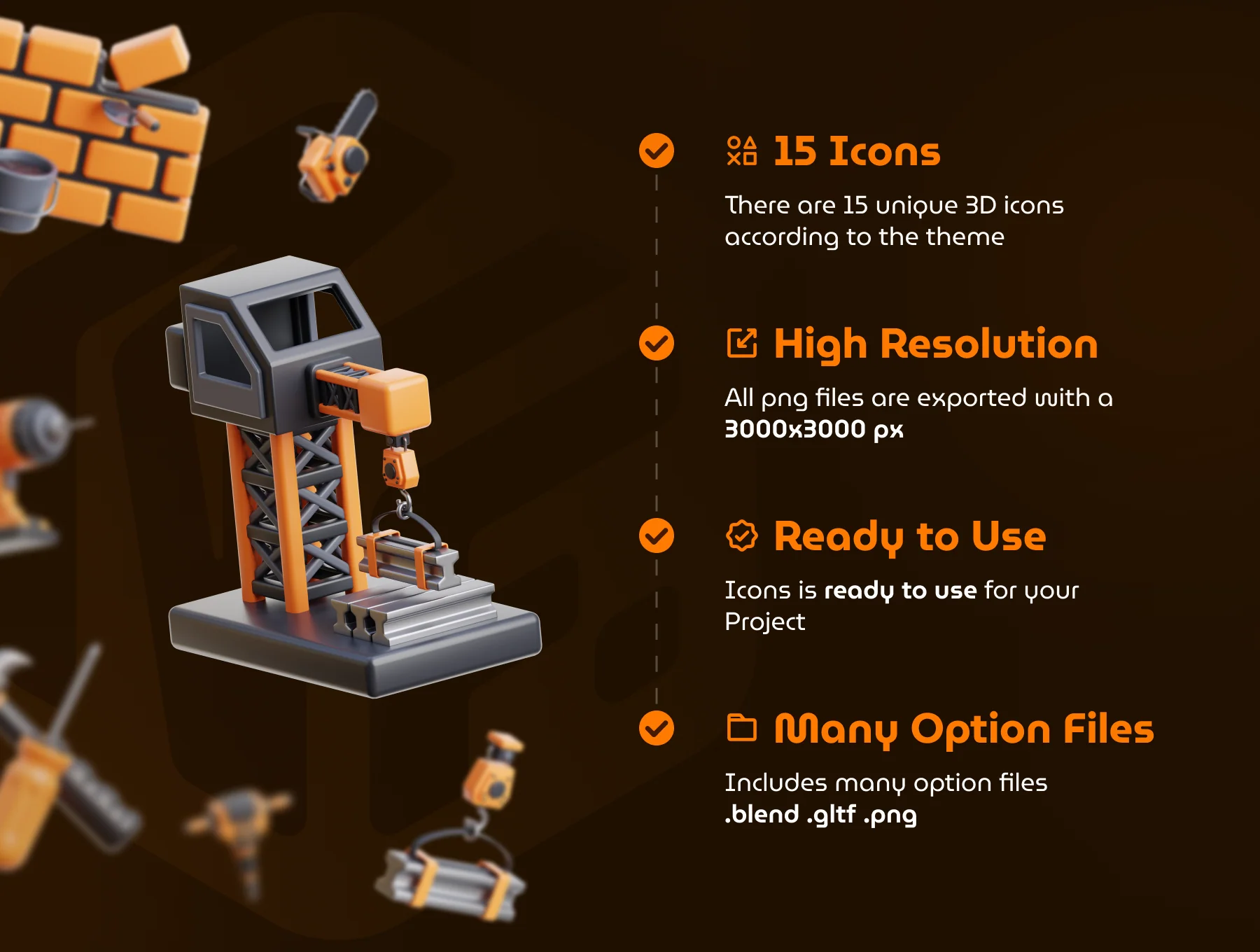 Labour Day 3D Icon Set 3