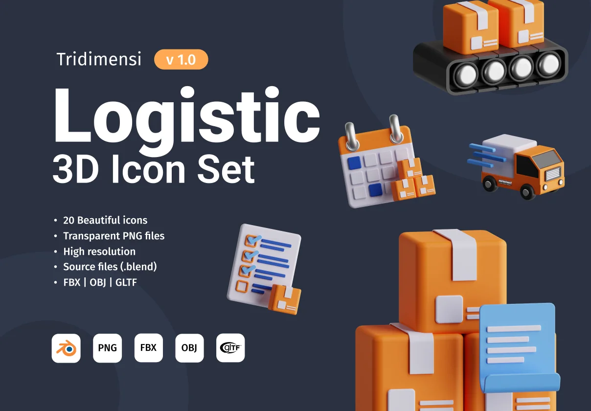 3D Logistic Icon Set
