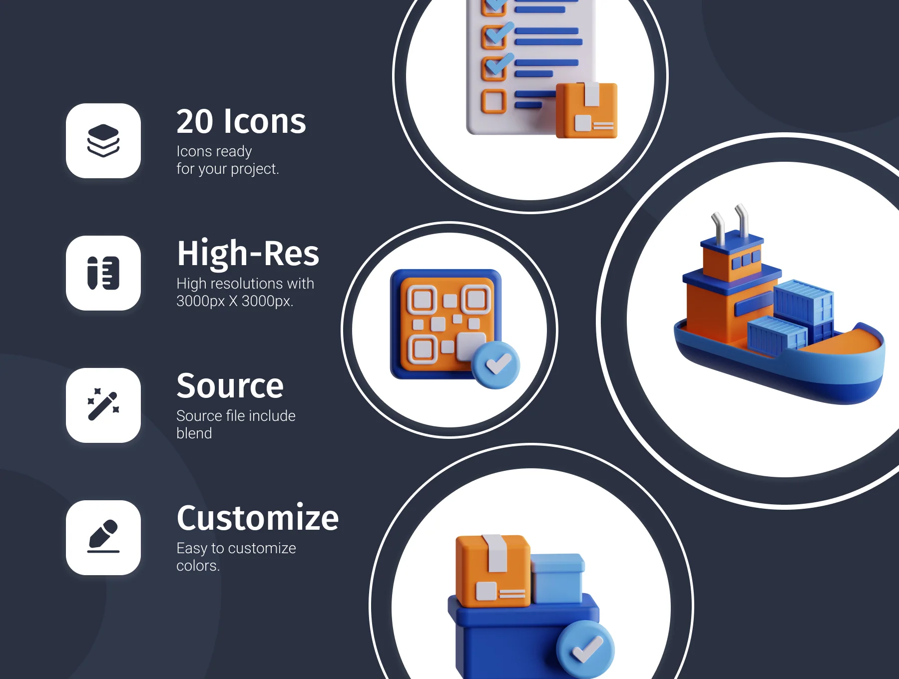 3D Logistic Icon Set 2