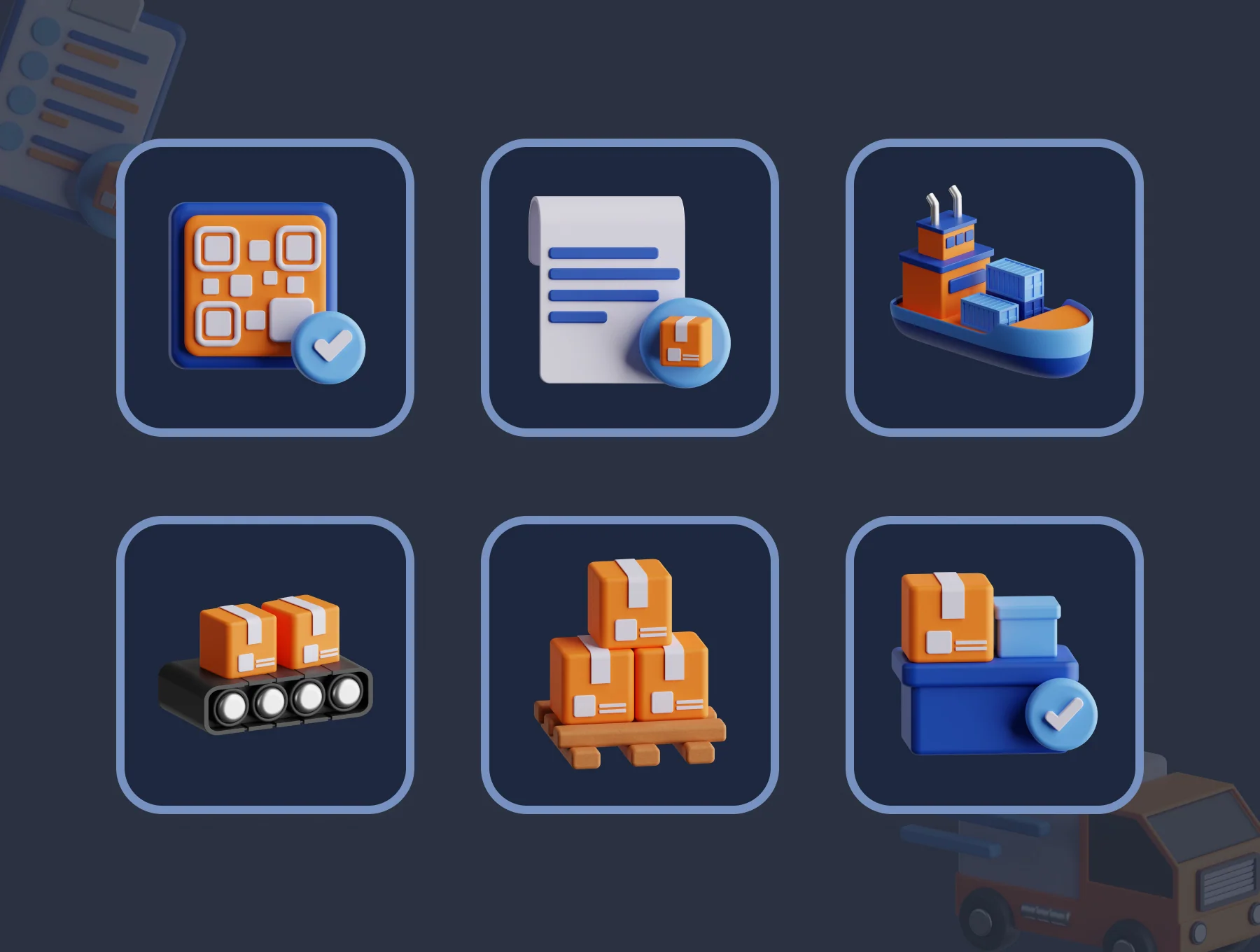3D Logistic Icon Set 5