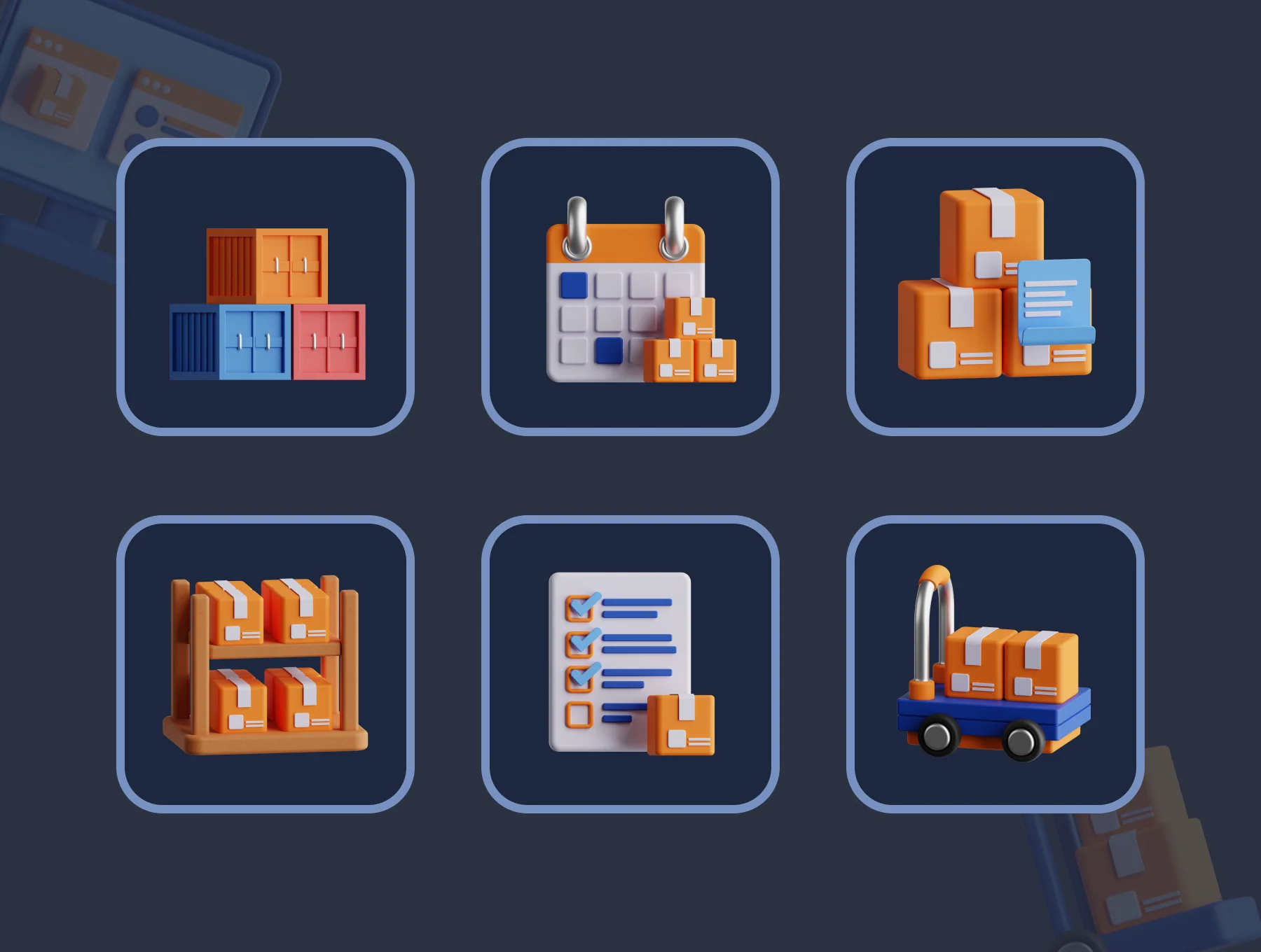 3D Logistic Icon Set 7