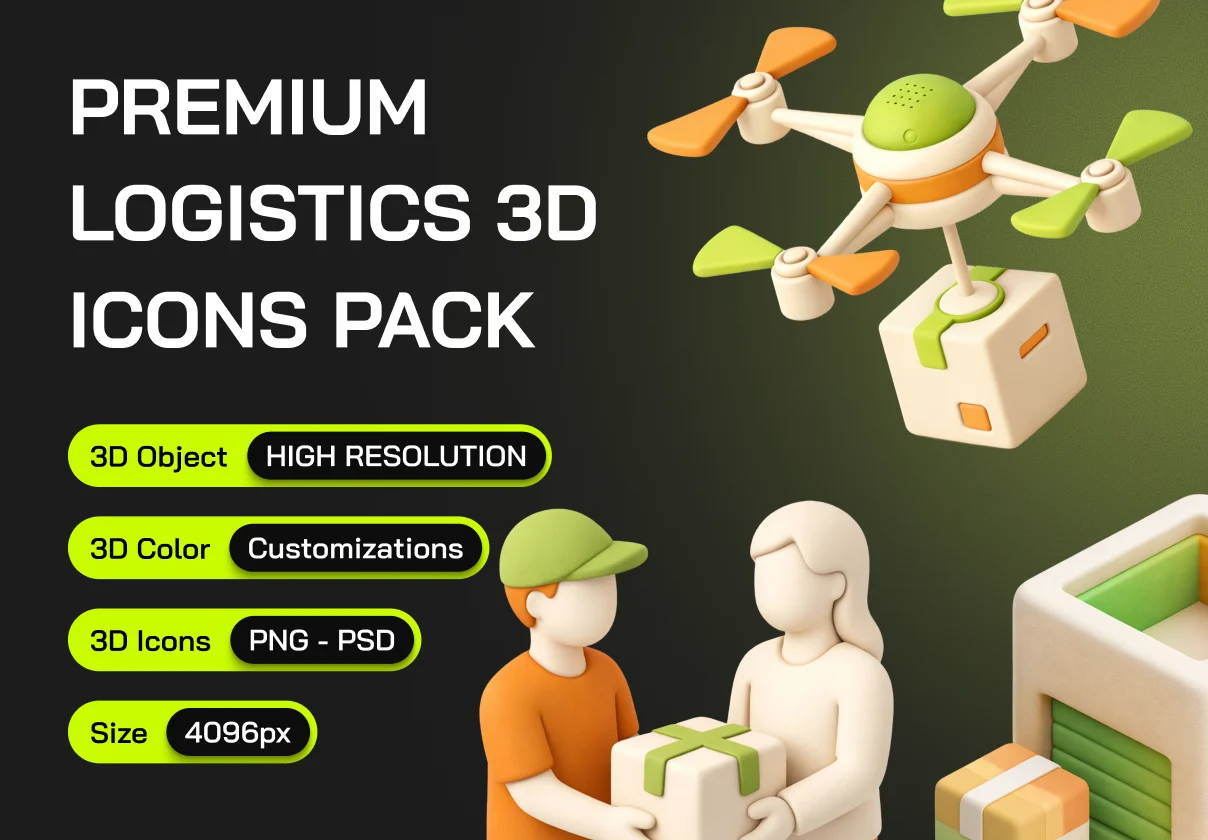 3D Logistics Icon Set