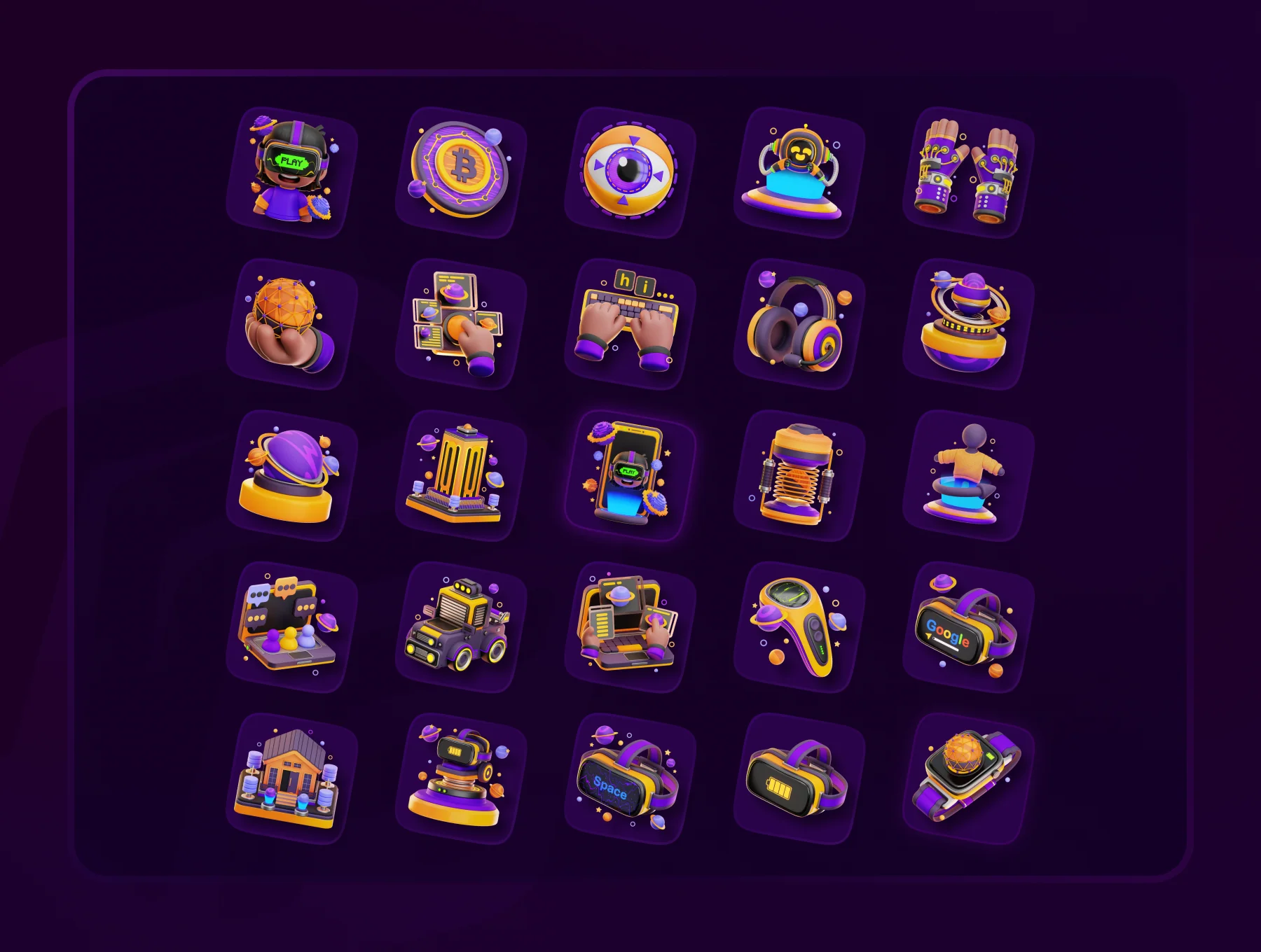 3D Metaverse Icon Set 2