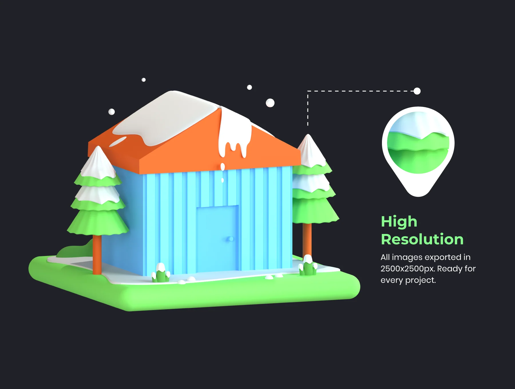 3D Nature and Environment Icons 3