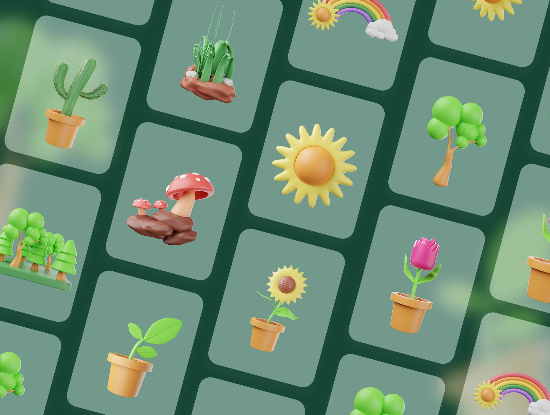 3D Nature Icon Pack 5