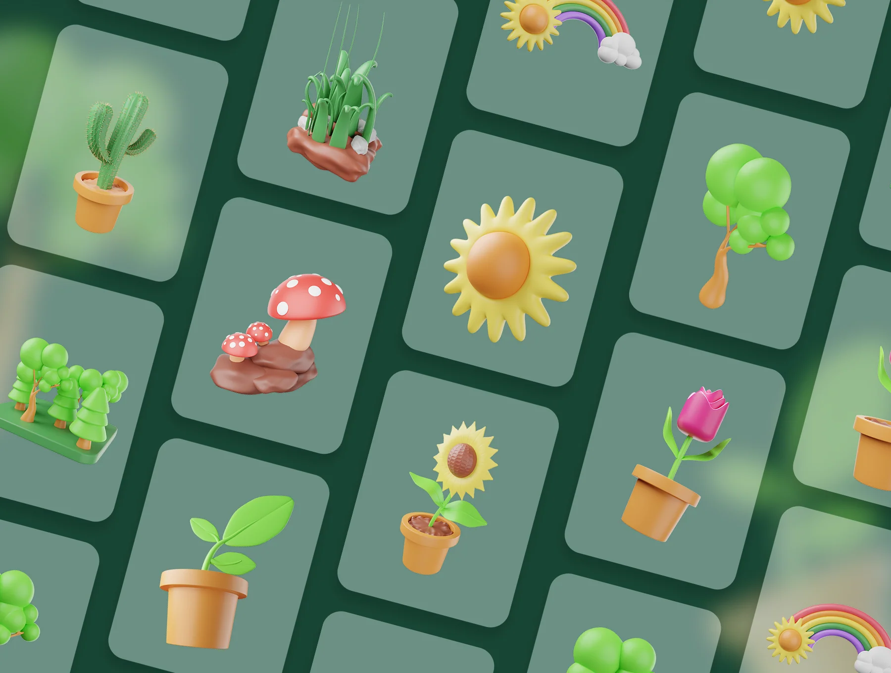 3D Nature Icon Pack 6