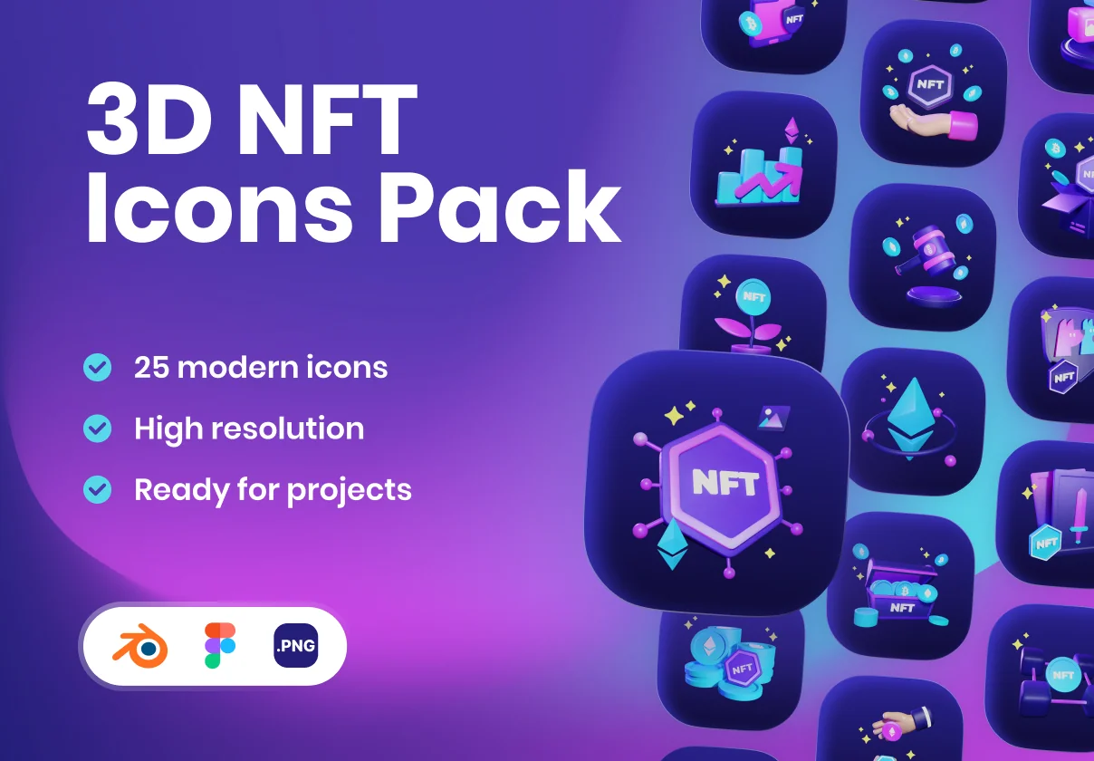 3D NFT Icons Illustration Pack