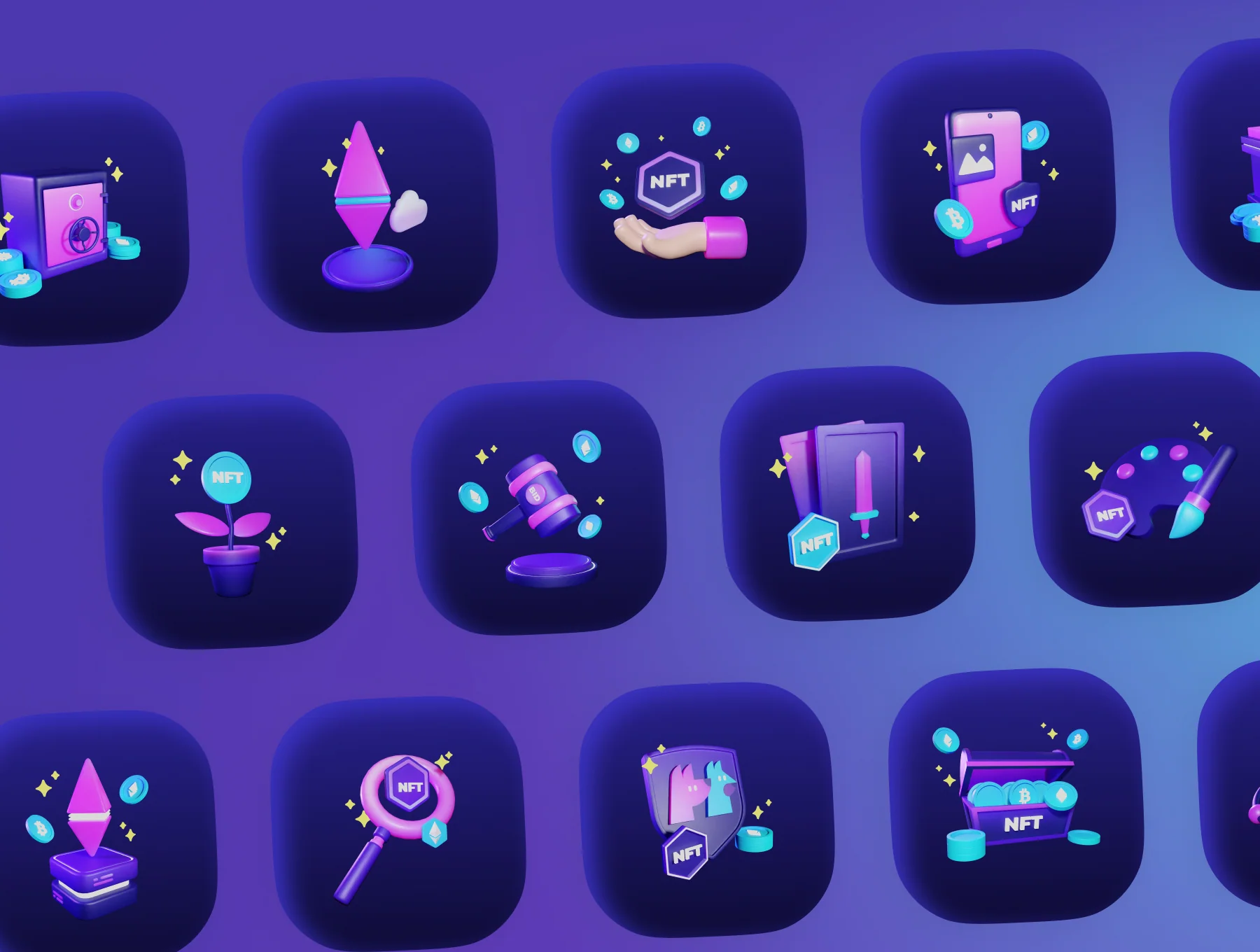 3D NFT Icons Illustration Pack 5