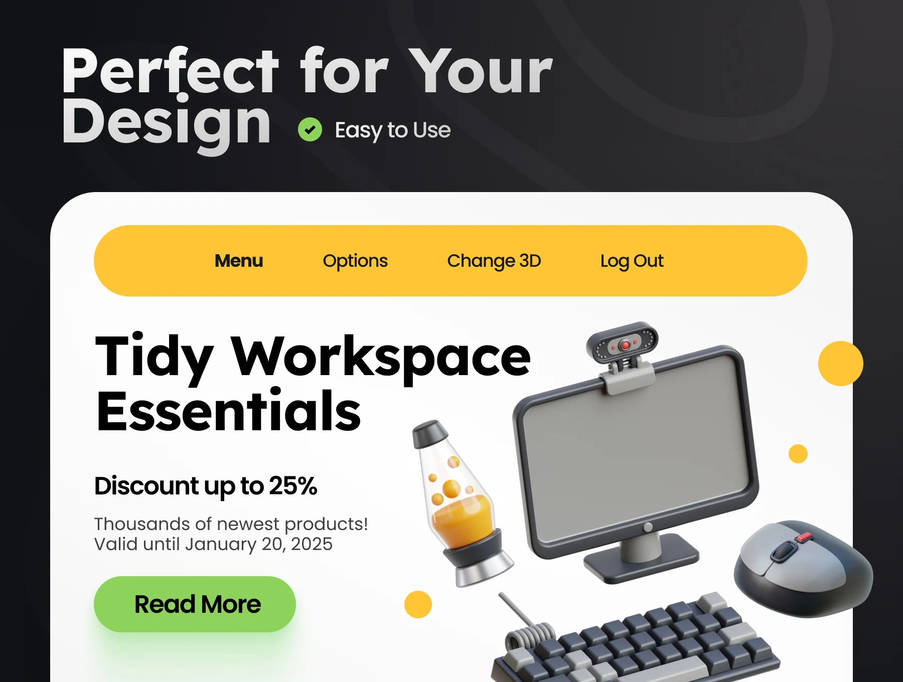 3D Office Stuff Illustrations 4