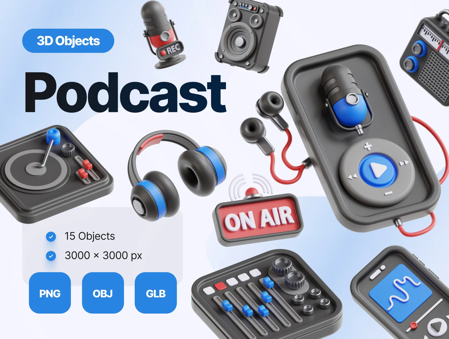 3D Podcast and Audio Illustrations 5