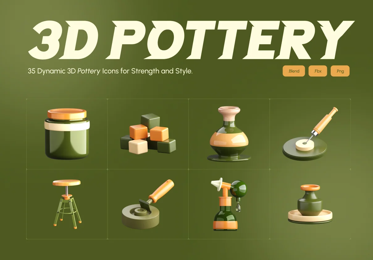 3D Pottery Icon Collection