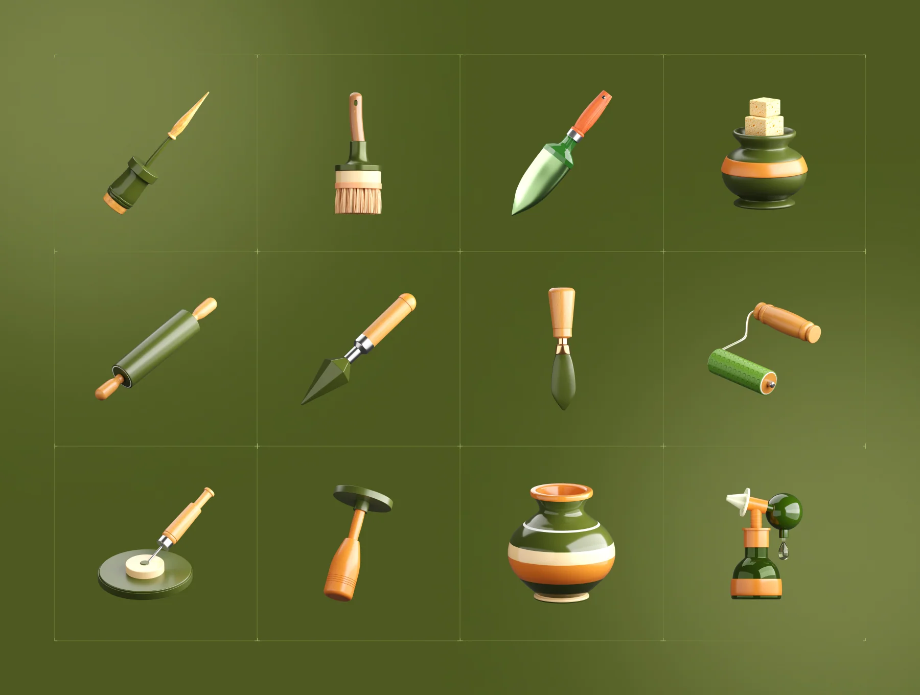 3D Pottery Icon Collection 6
