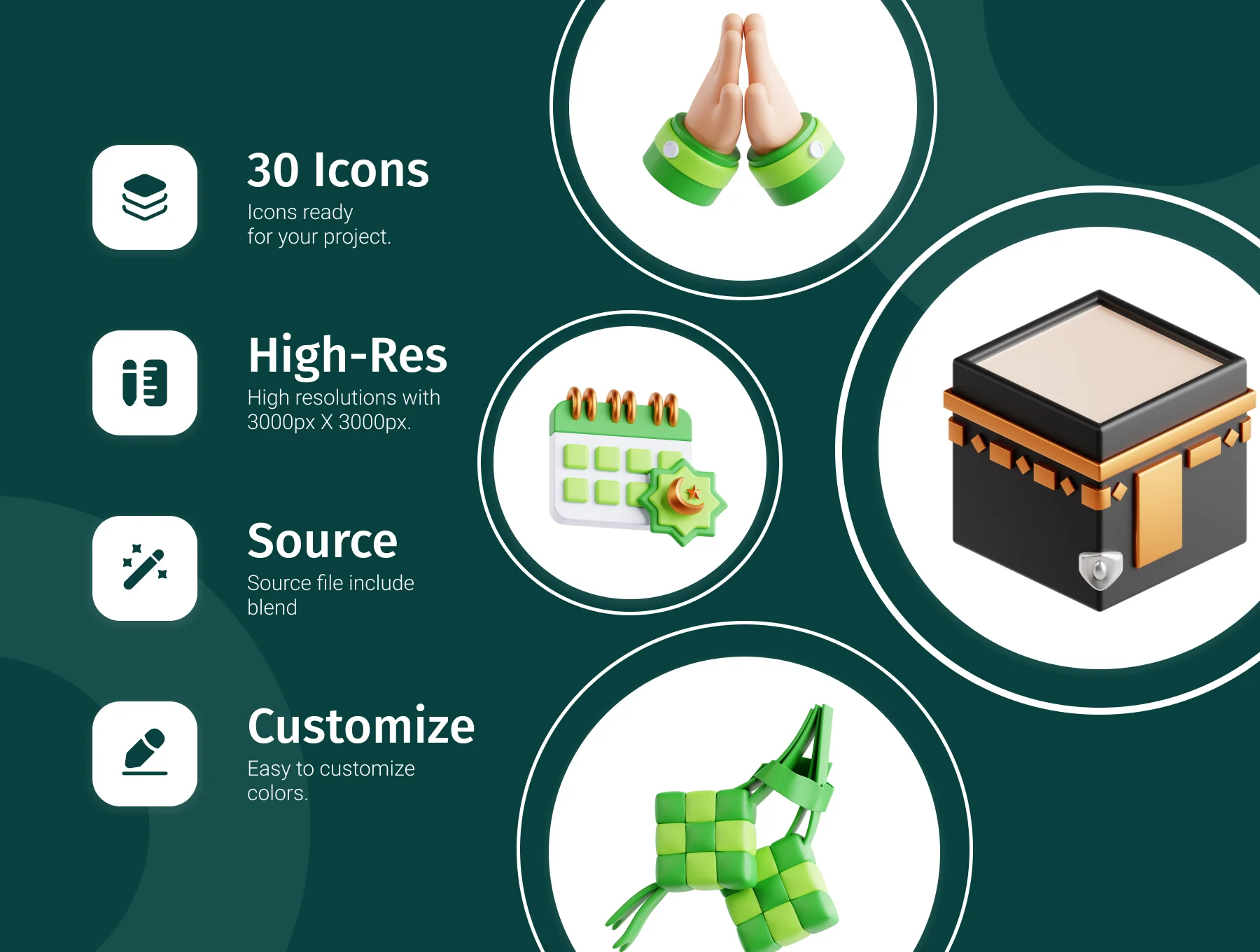 3D Ramadan Icon Set 2