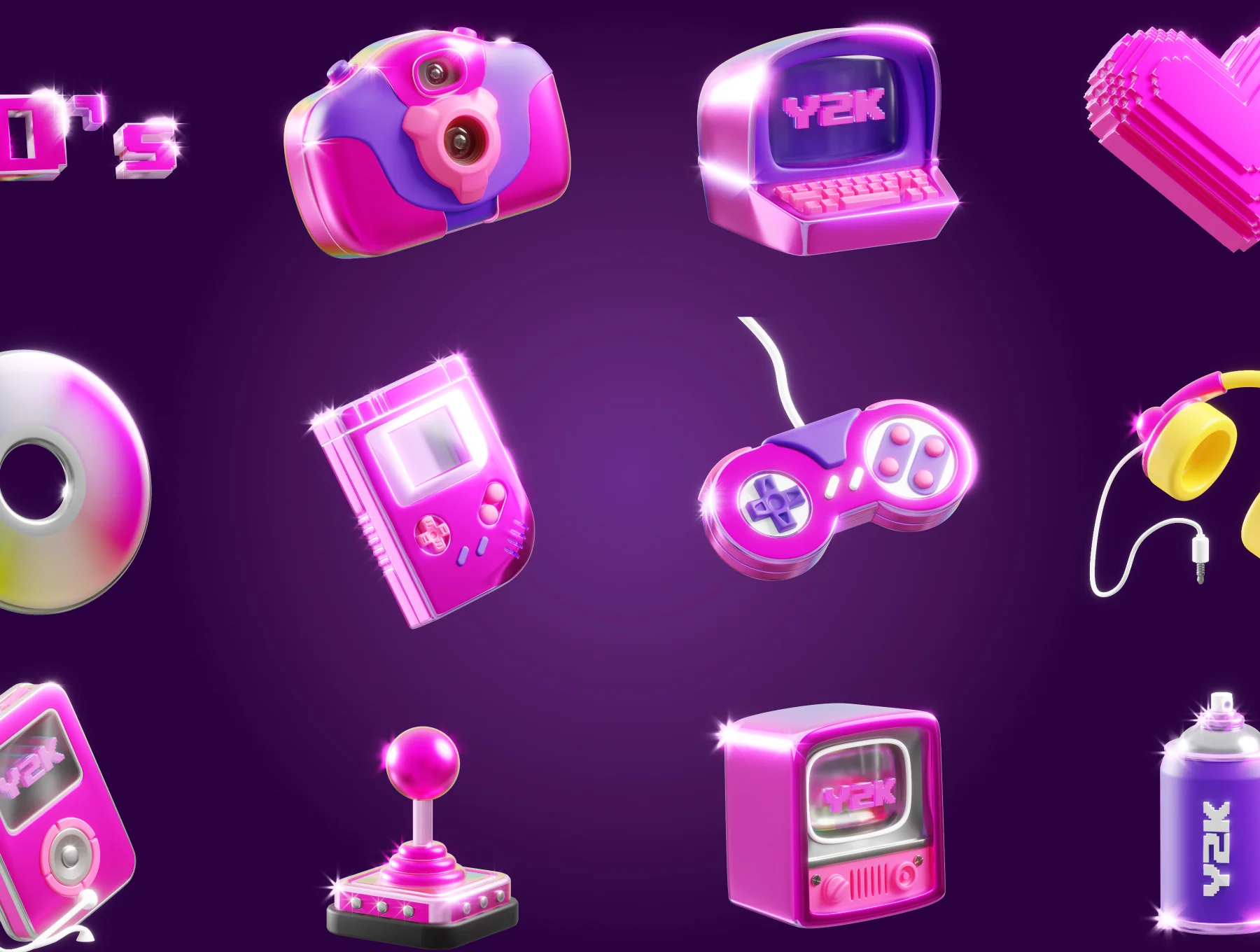 3D Retro 90s Icon 5