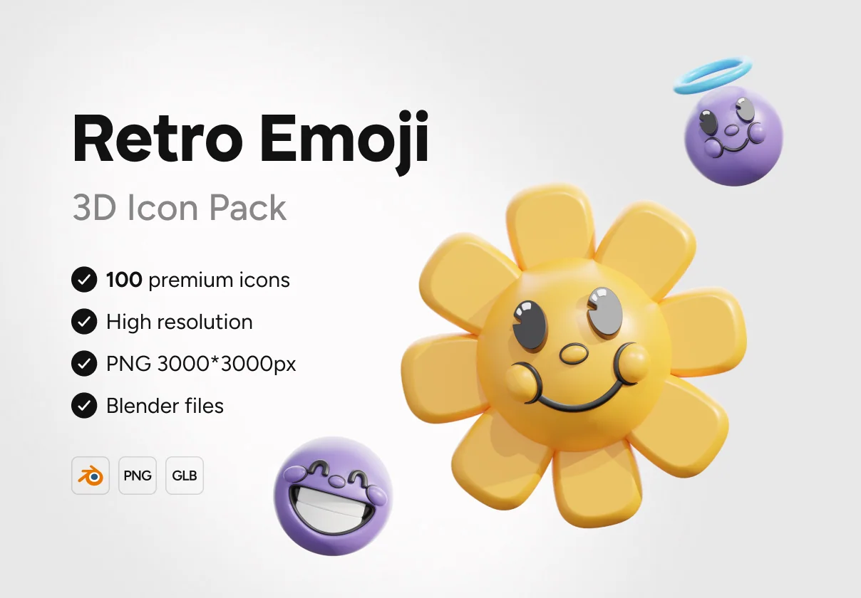 3D Retro Emoji Icons
