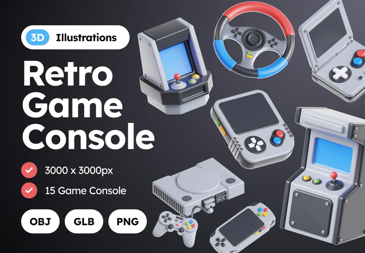 3D Retro Game Console