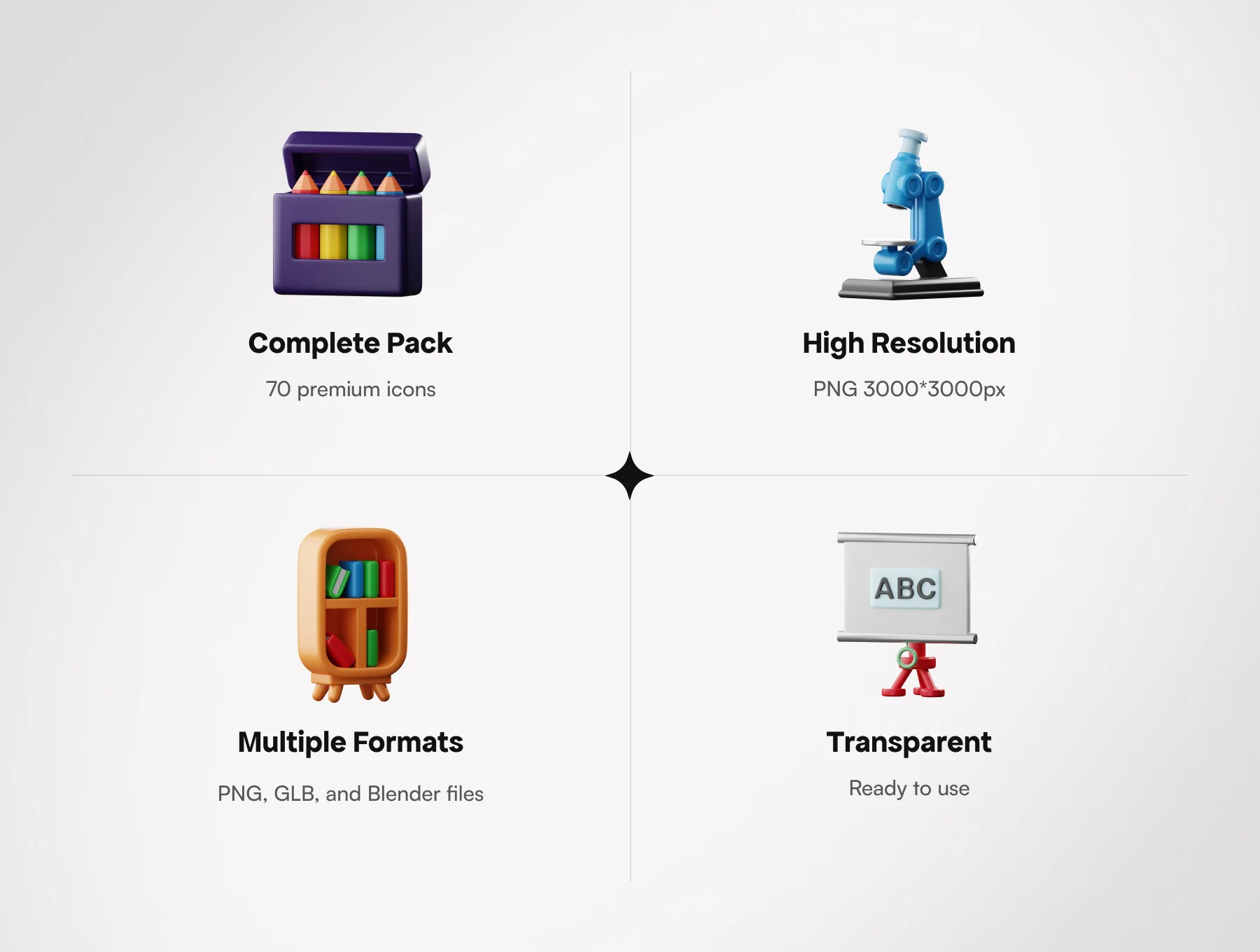3D School Icons 2