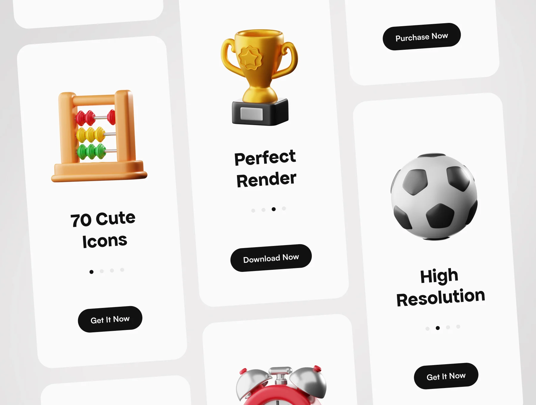 3D School Icons 3