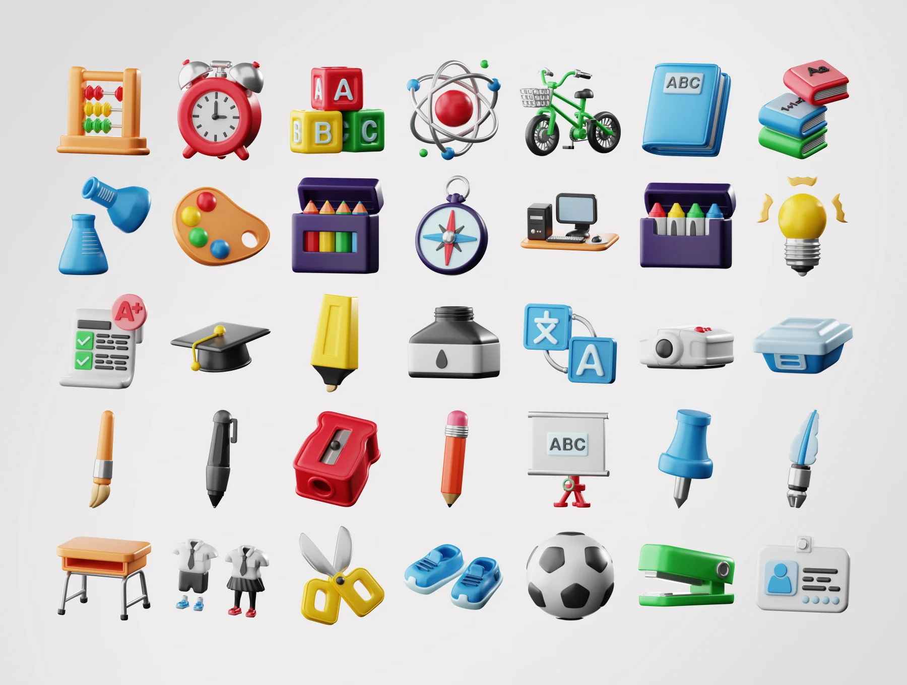3D School Icons 5