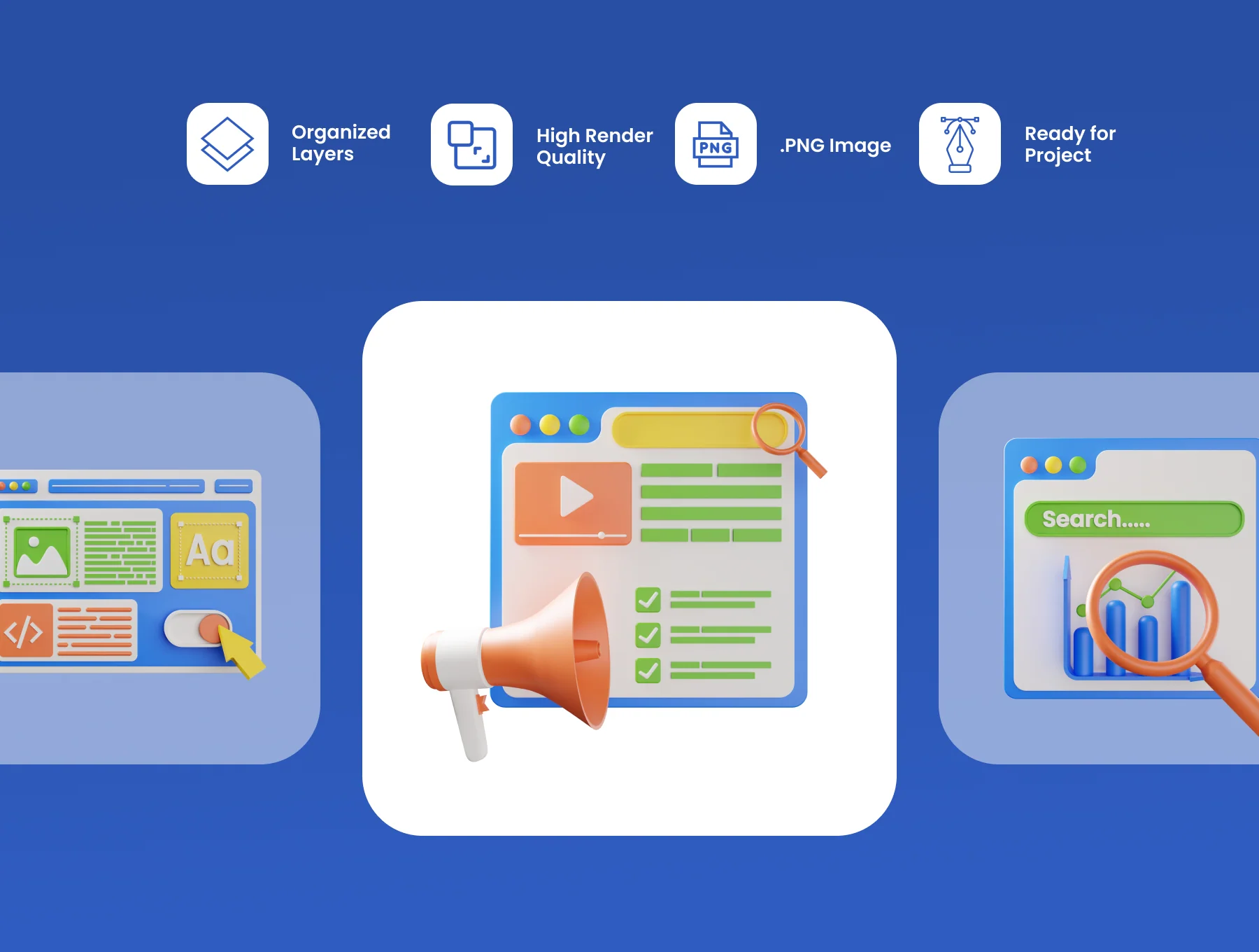 Seo and Web - 3D Icon Set 3
