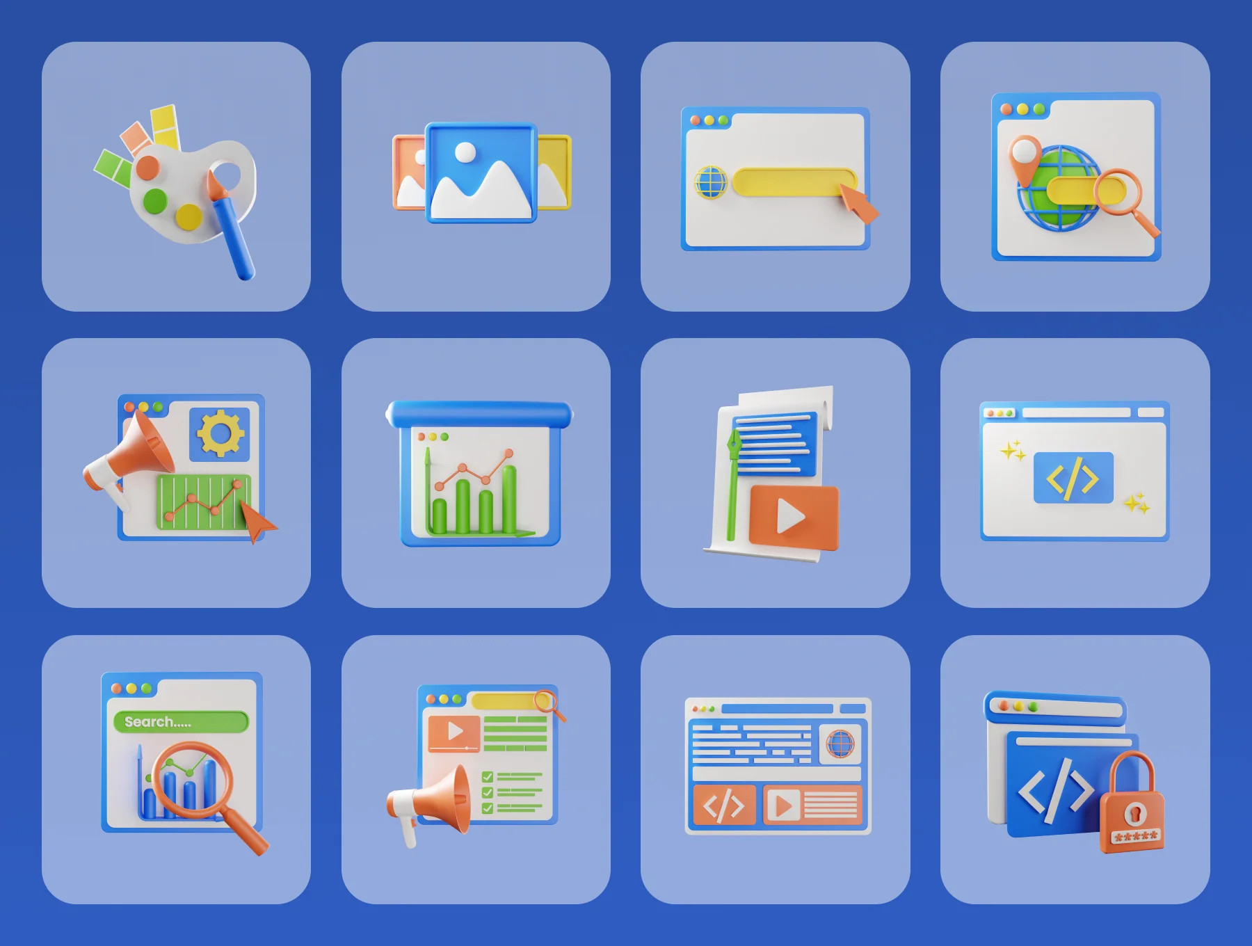 Seo and Web - 3D Icon Set 6