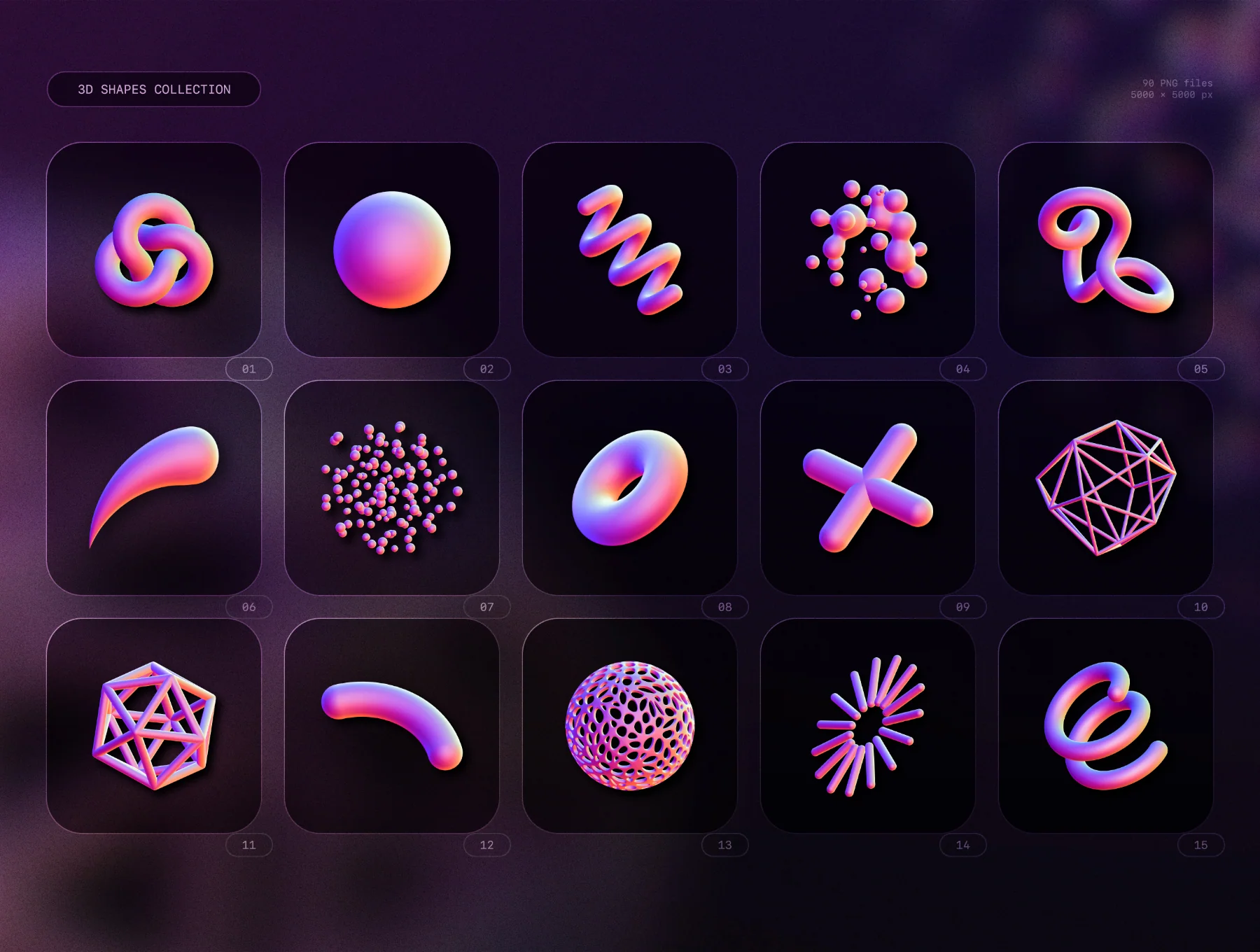 3D Shapes collection – 90 abstract renders