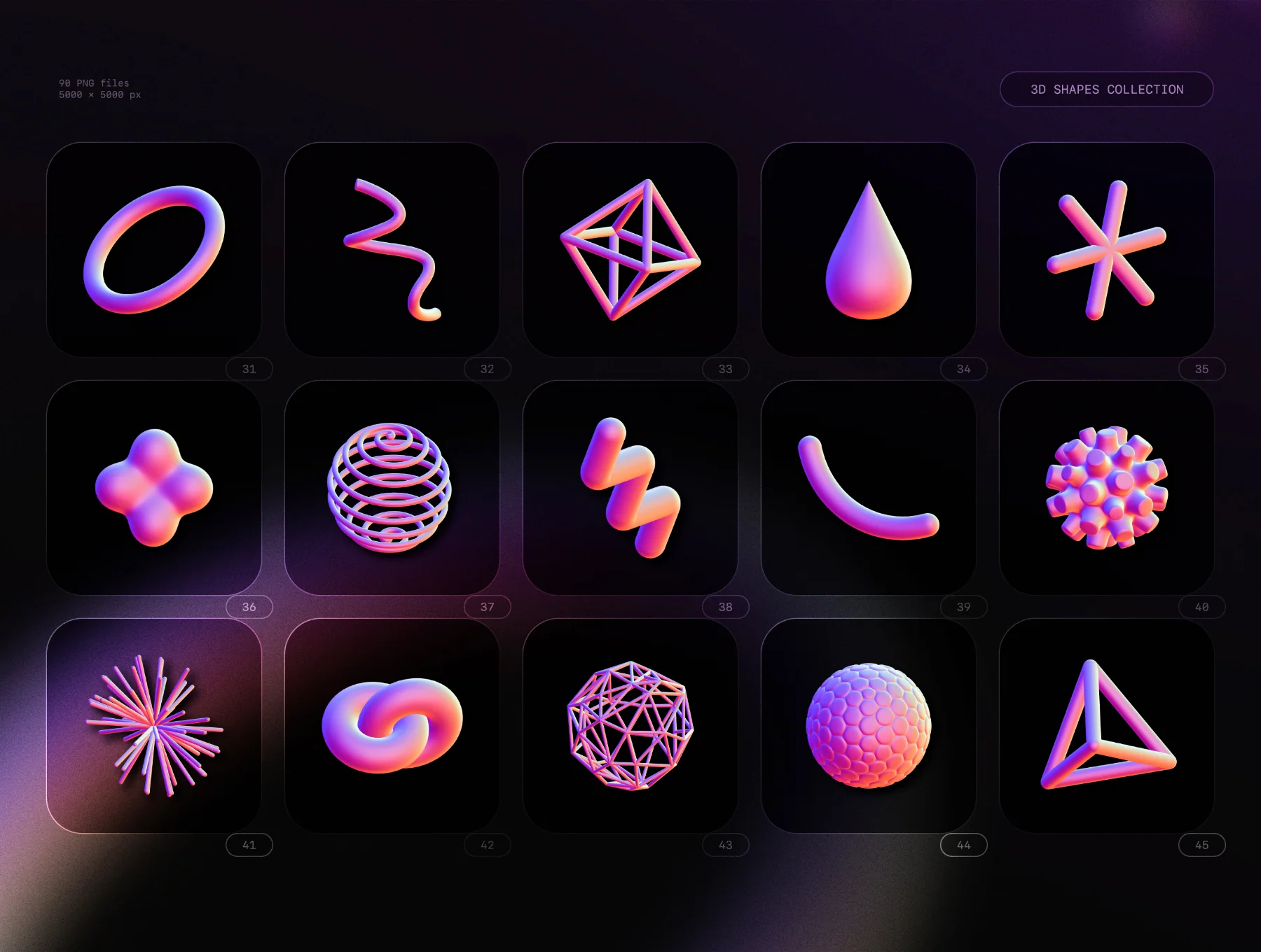 3D Shapes collection – 90 abstract renders 3