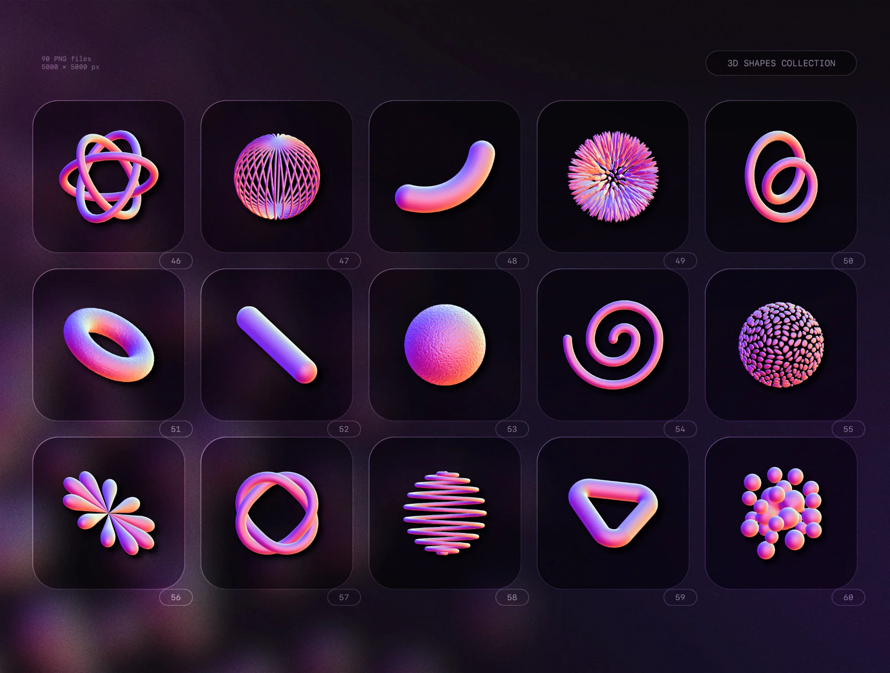 3D Shapes collection – 90 abstract renders 4
