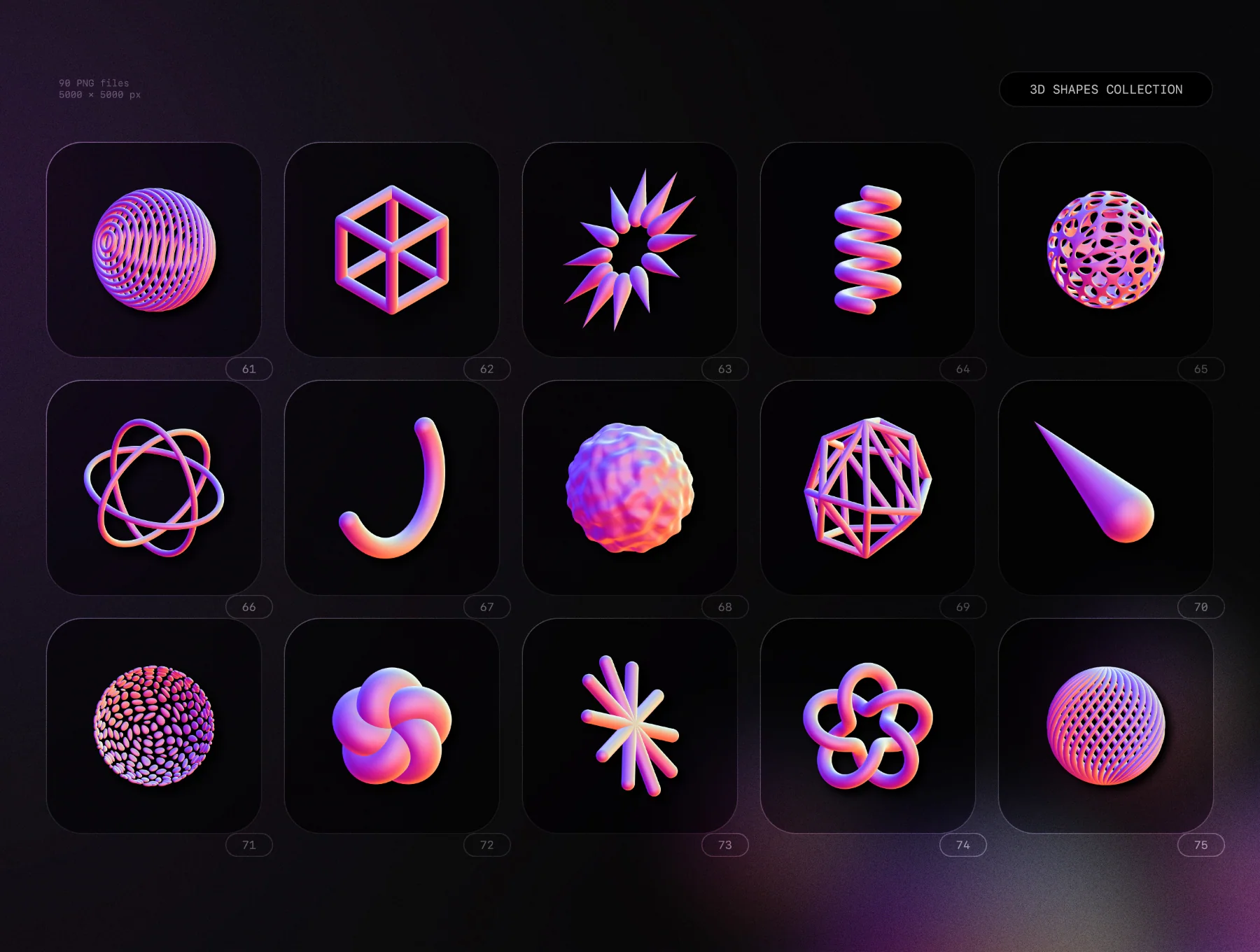 3D Shapes collection – 90 abstract renders 5