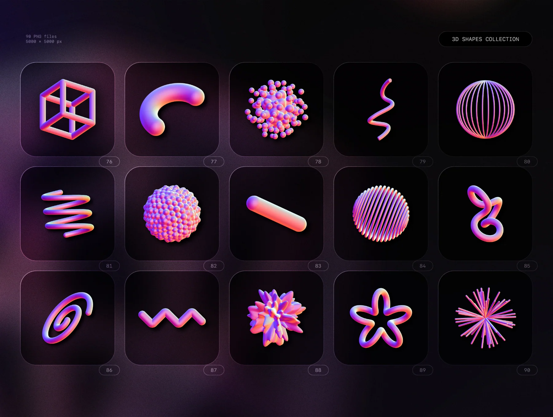 3D Shapes collection – 90 abstract renders 6