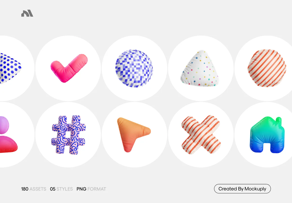 3D Shapes Mockuply