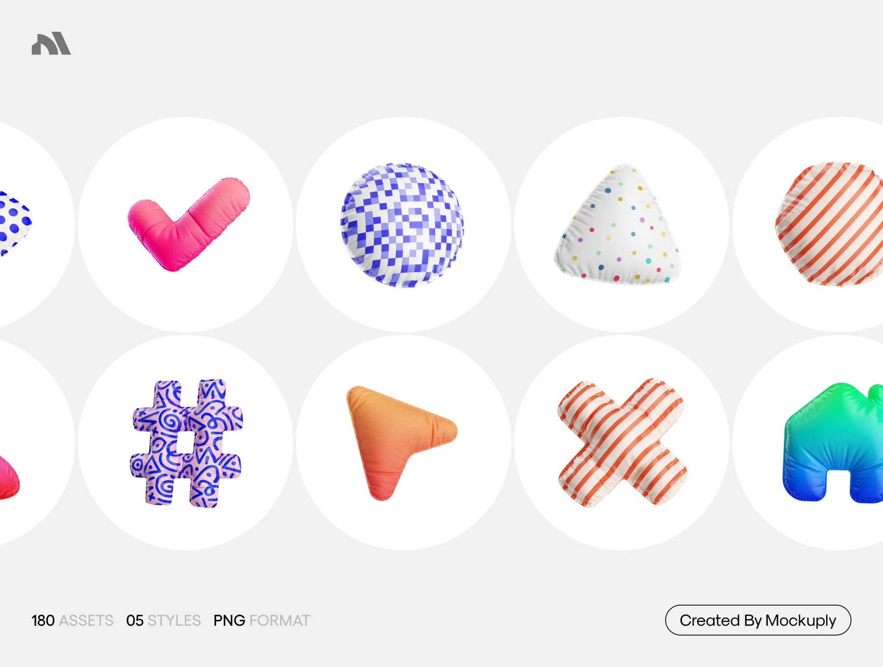 3D Shapes Mockuply
