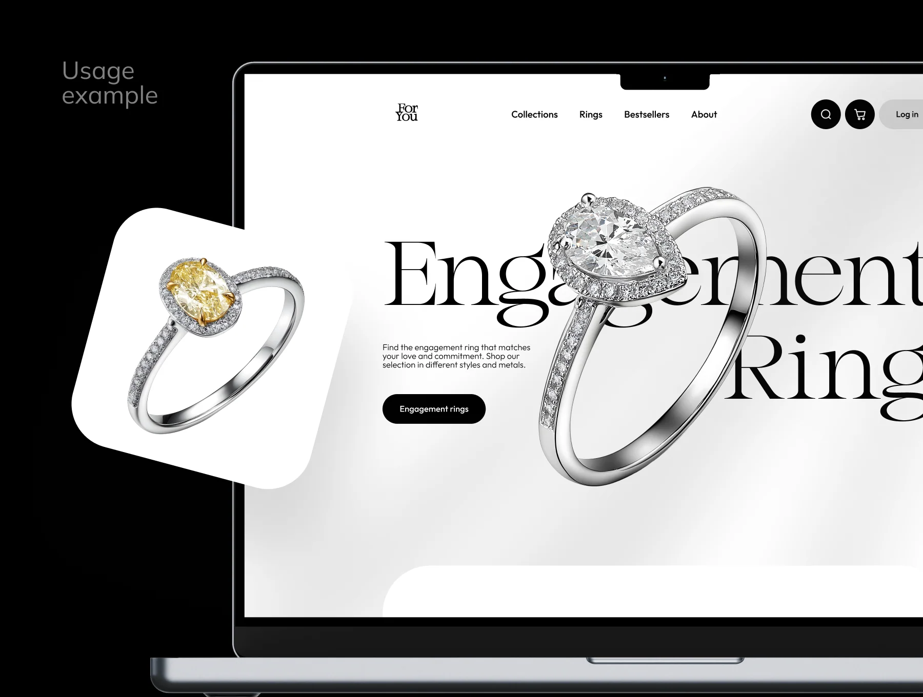 3D Silver  Rings with diamonds Pack 6
