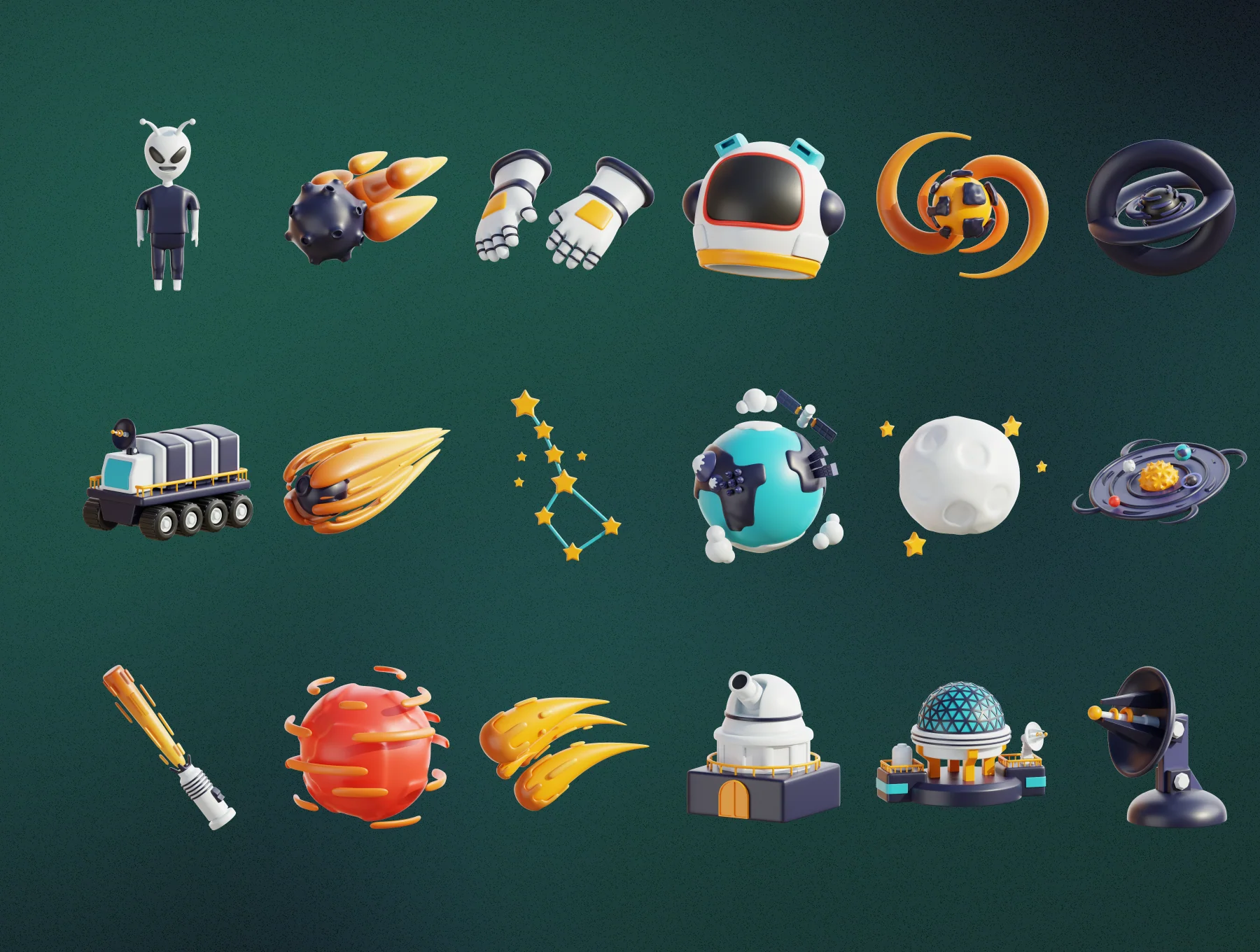 3D Space Icons 5