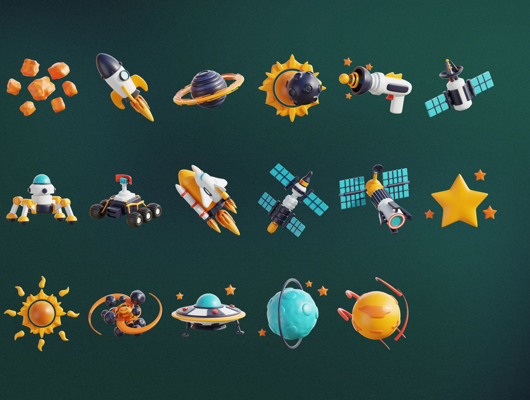 3D Space Icons 6
