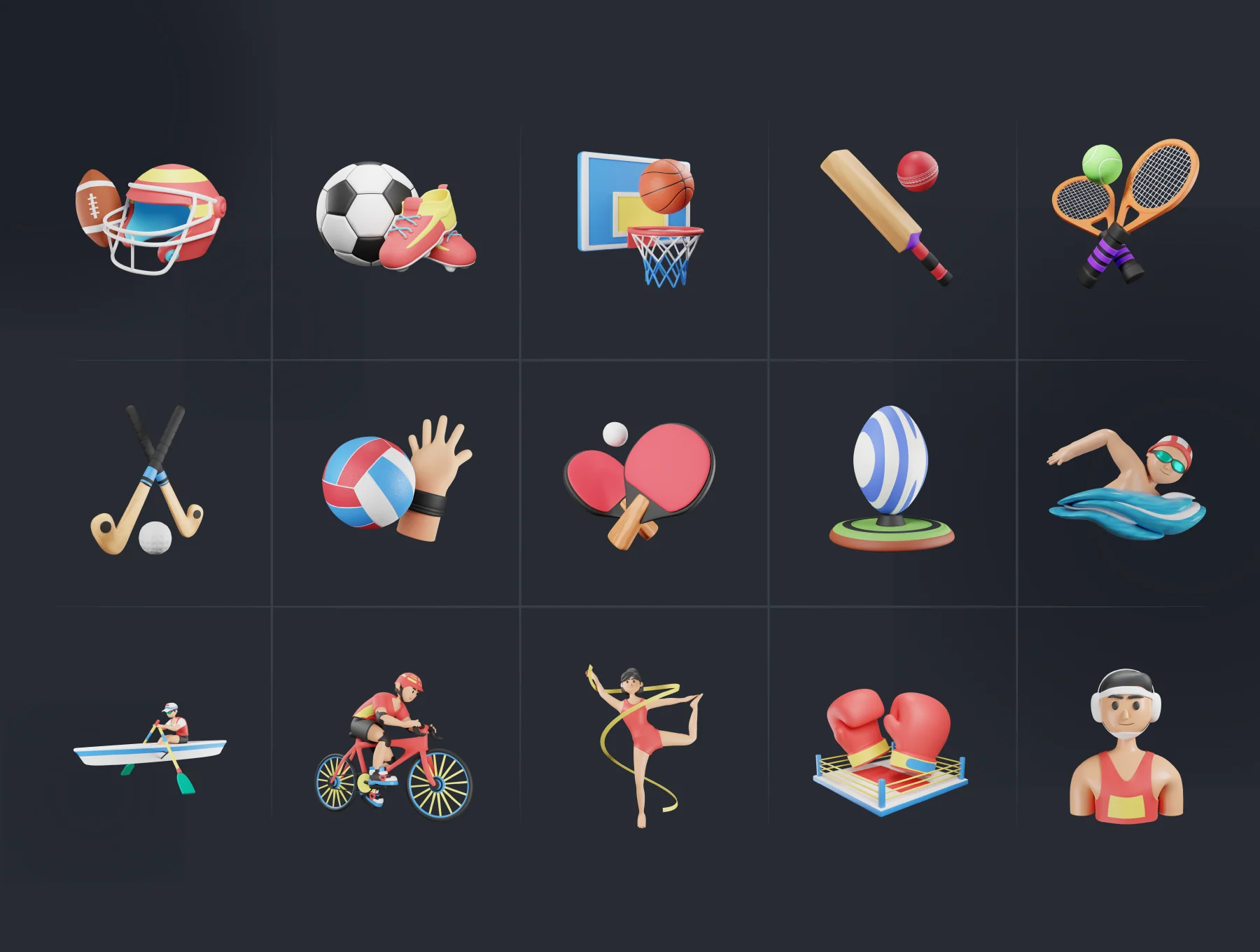 3D Sports and Activities Icons 7