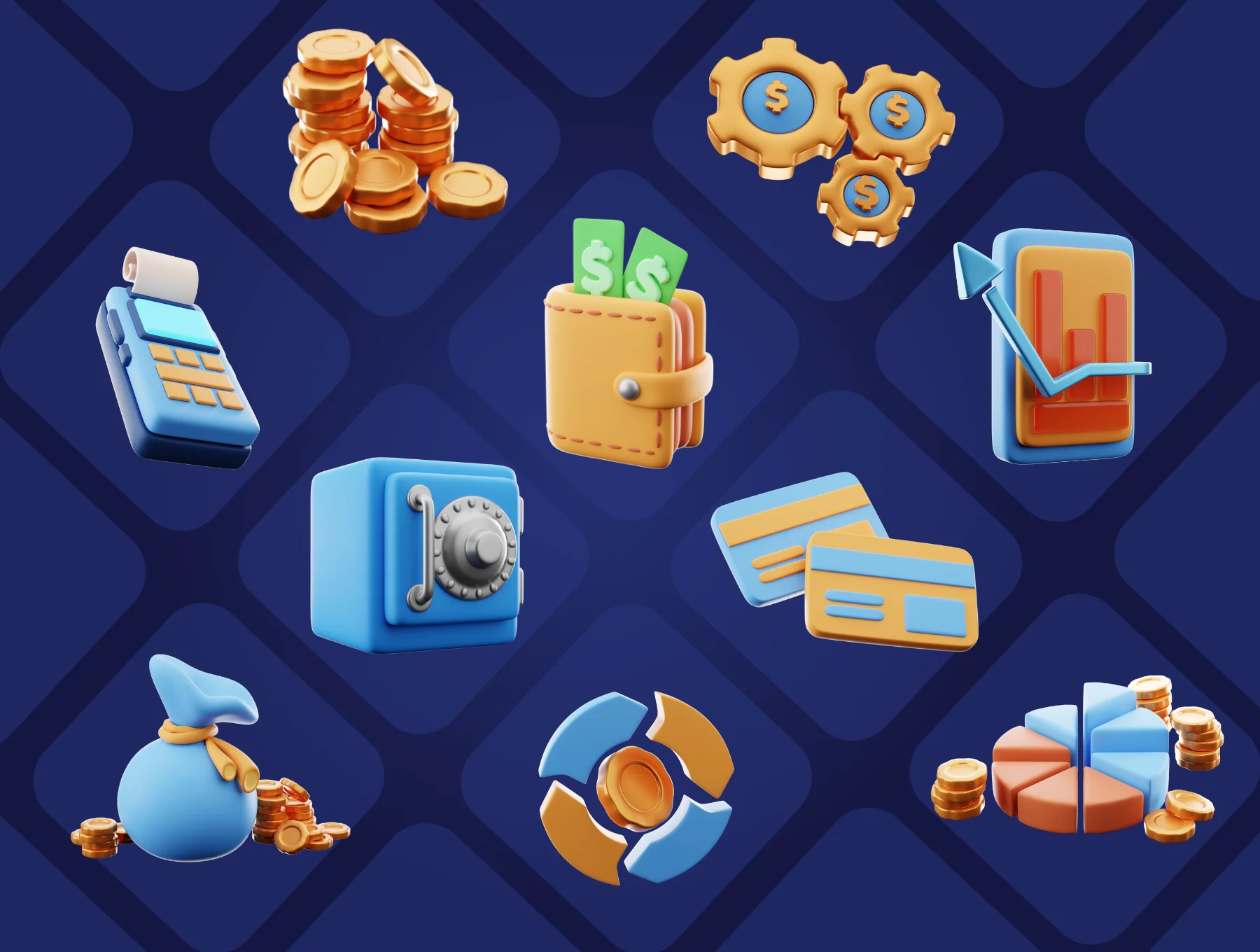 3D Stylized Finance pack 3
