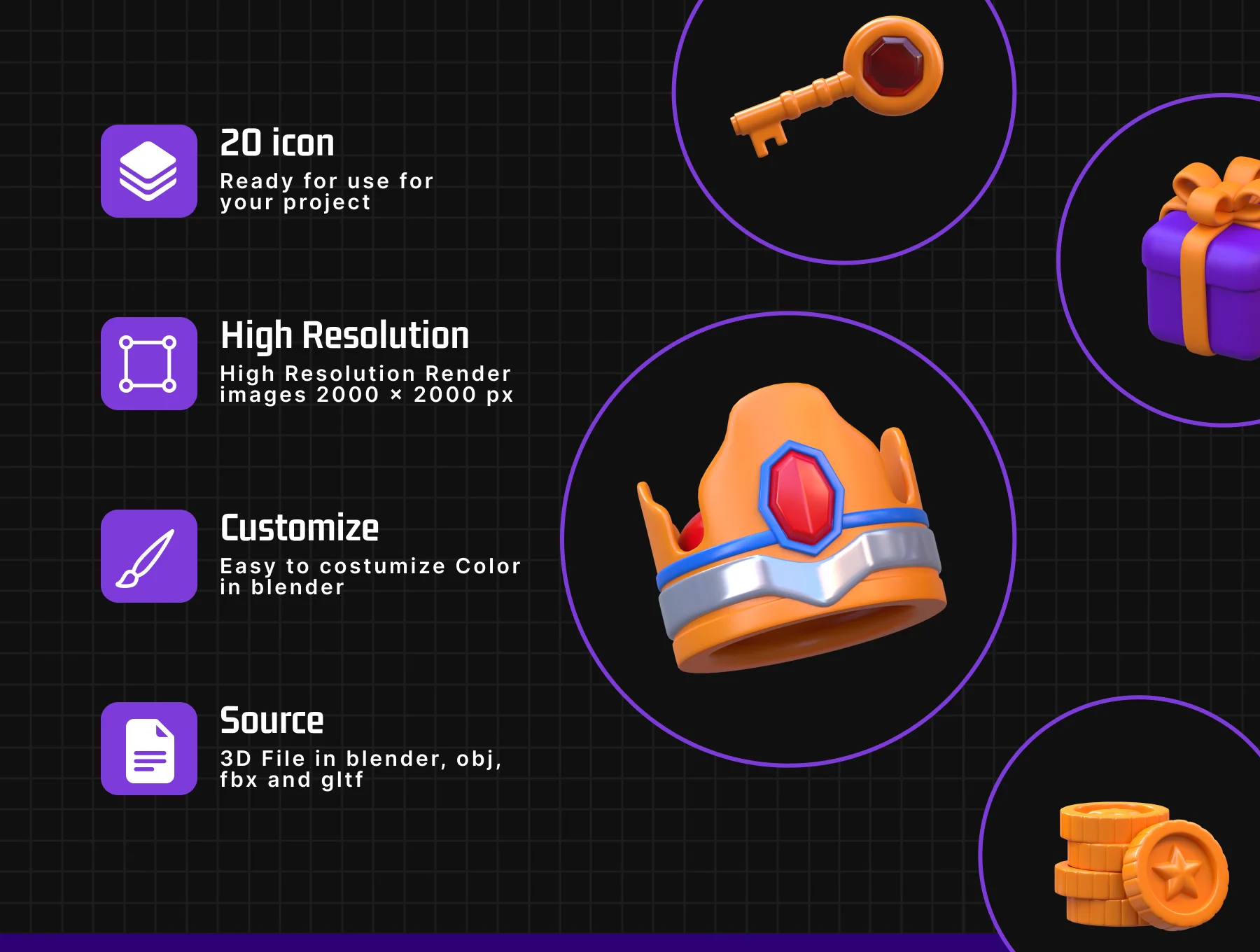 3D Stylized Gaming Icon 3