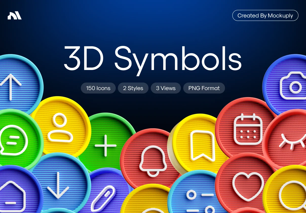 3D Sybmols icons Mockuply Pro