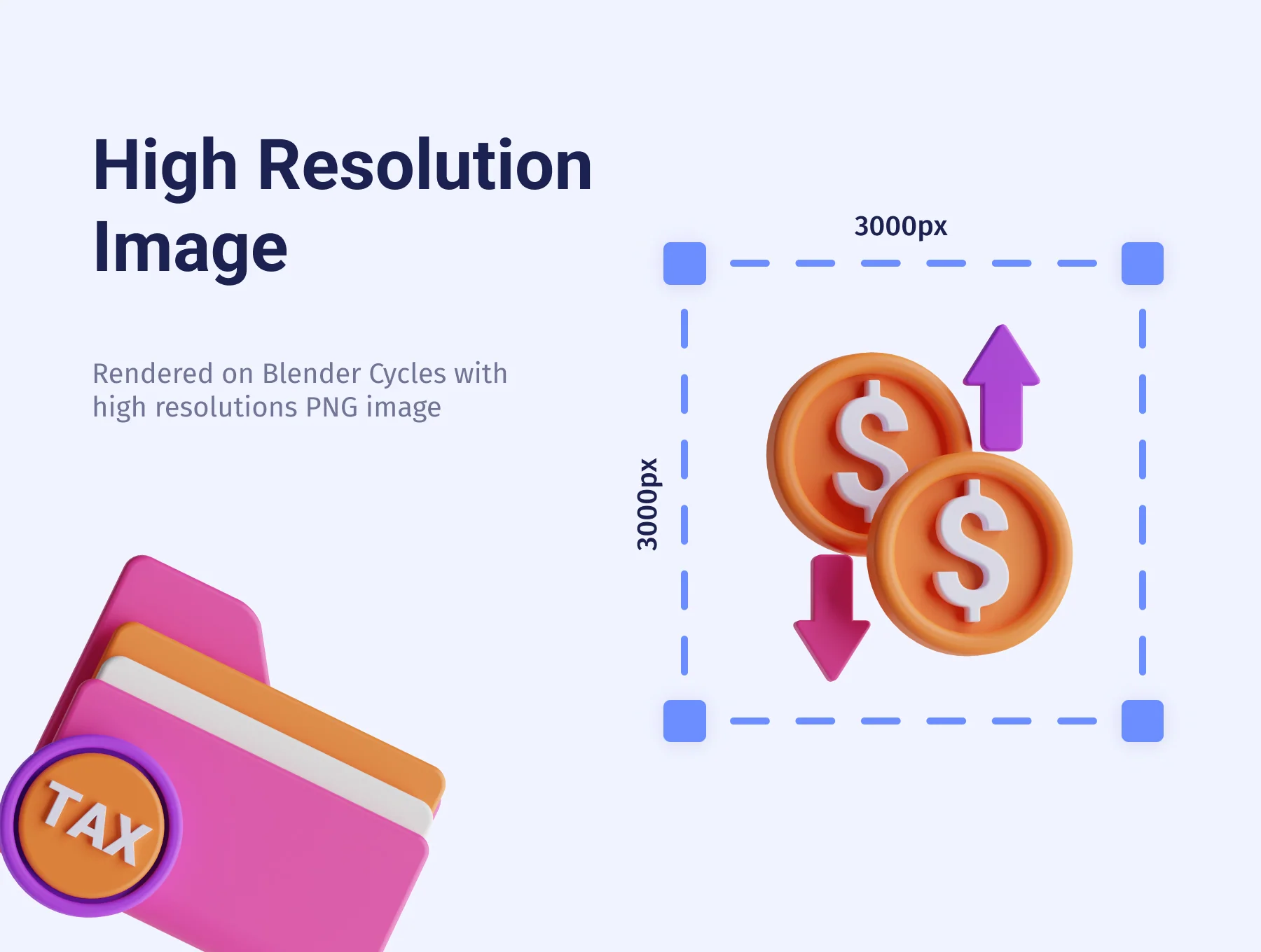 3D Taxes Icon Set 3