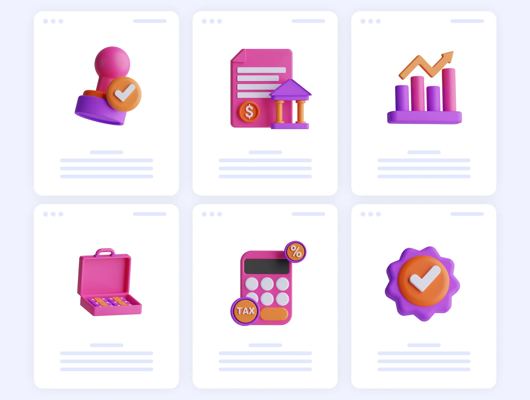 3D Taxes Icon Set 5