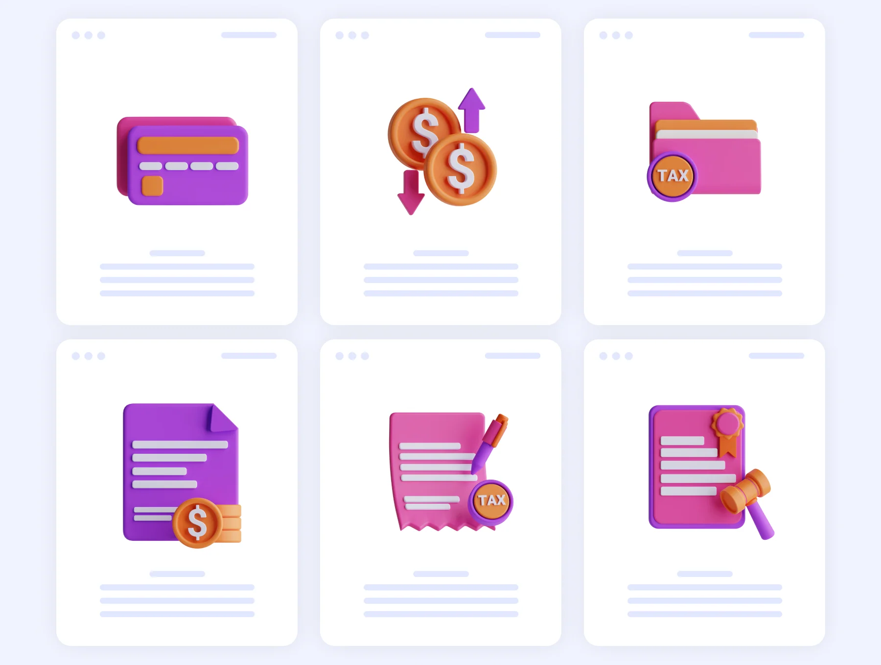 3D Taxes Icon Set 6