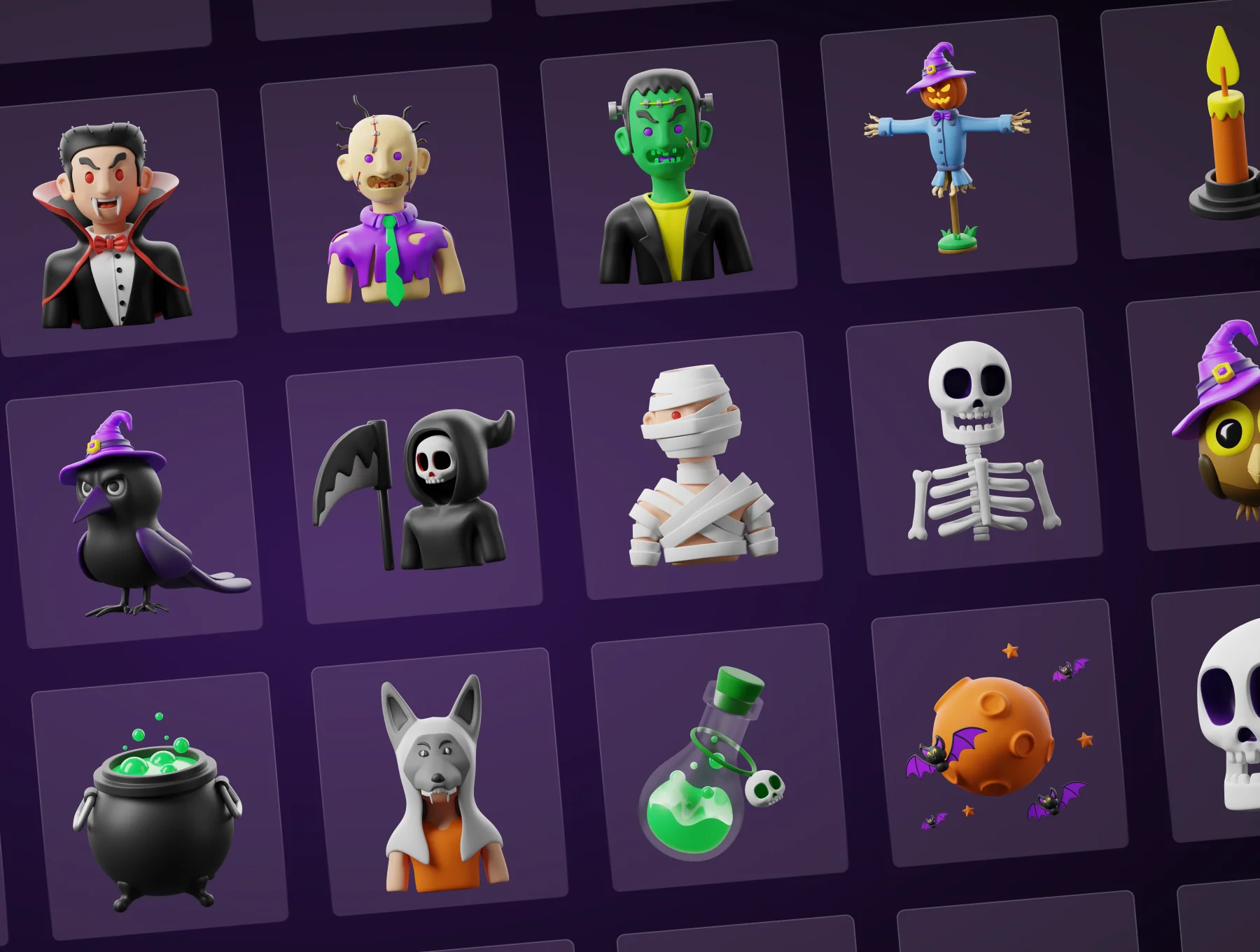 3D Trick-or-Treat Icons 7