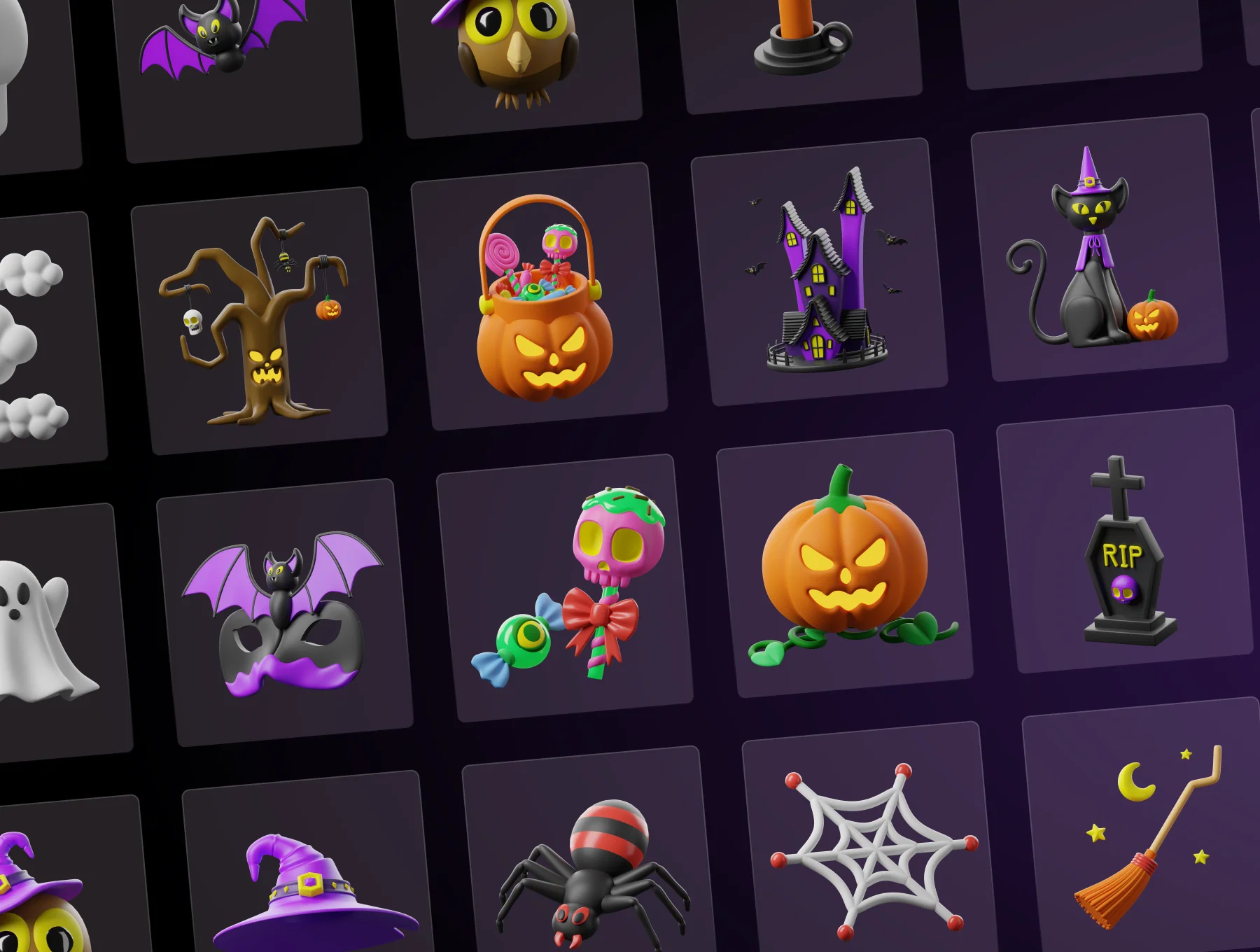 3D Trick-or-Treat Icons 8