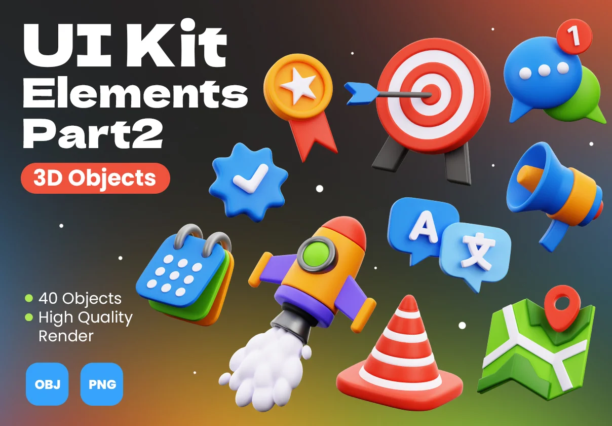 3D UI Kit Elements Part 2