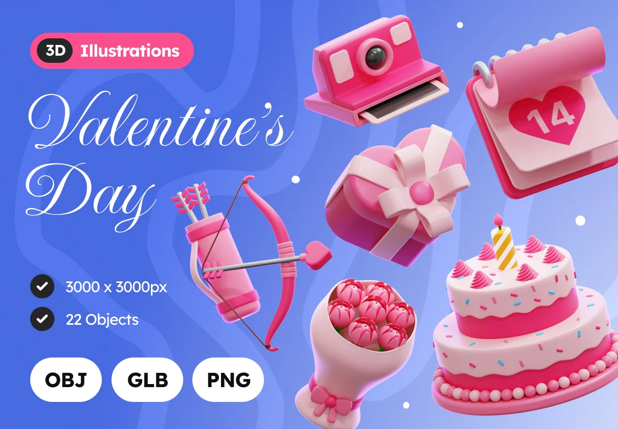 3D Valentine's Day