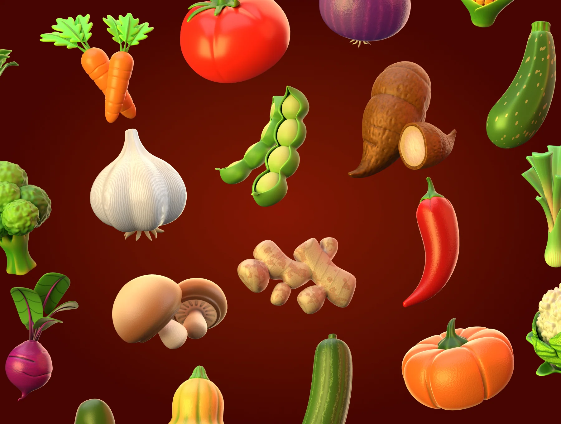 3D Vegetable Icon 3